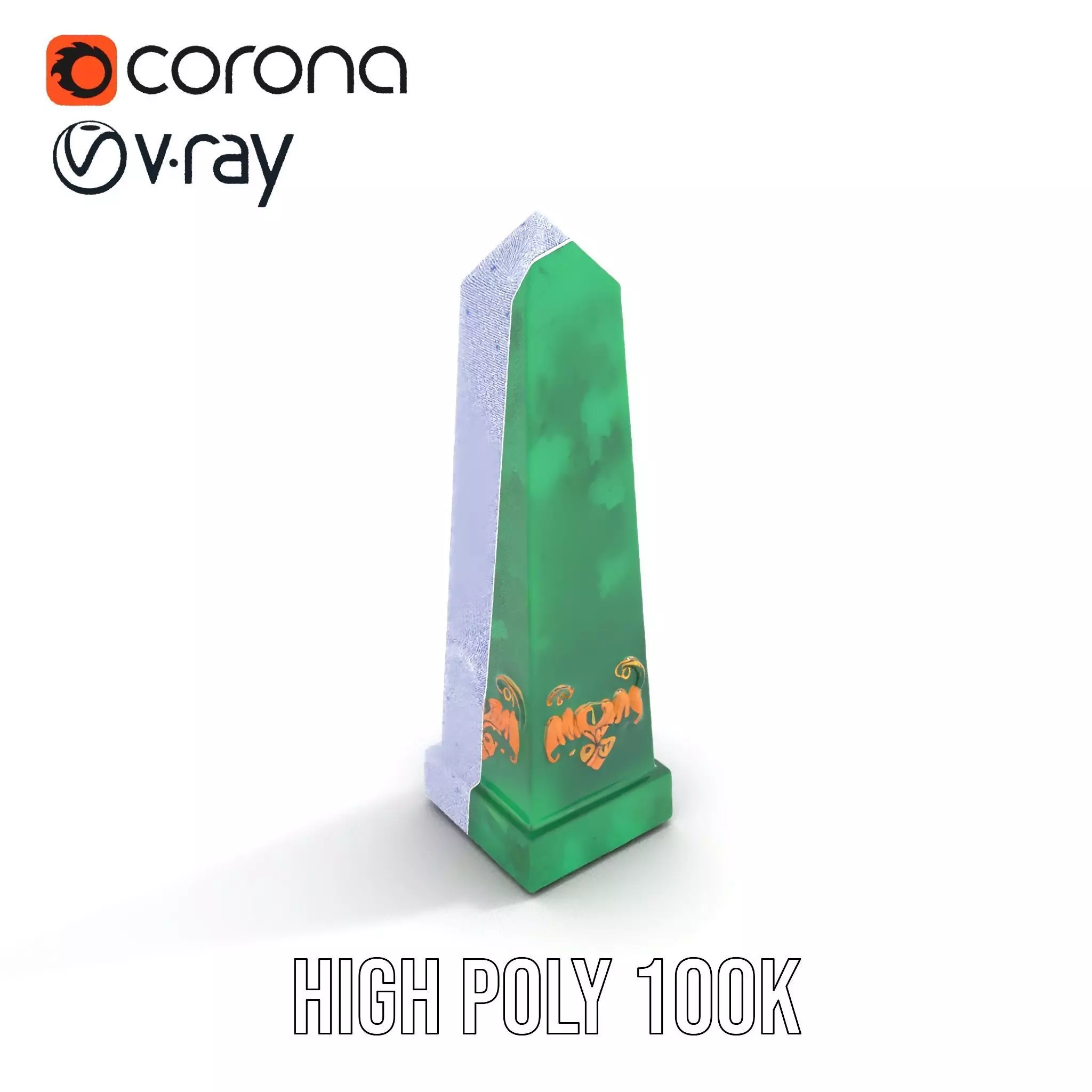 Emerald Obelisk Decor model pack Low-poly 3D model_25