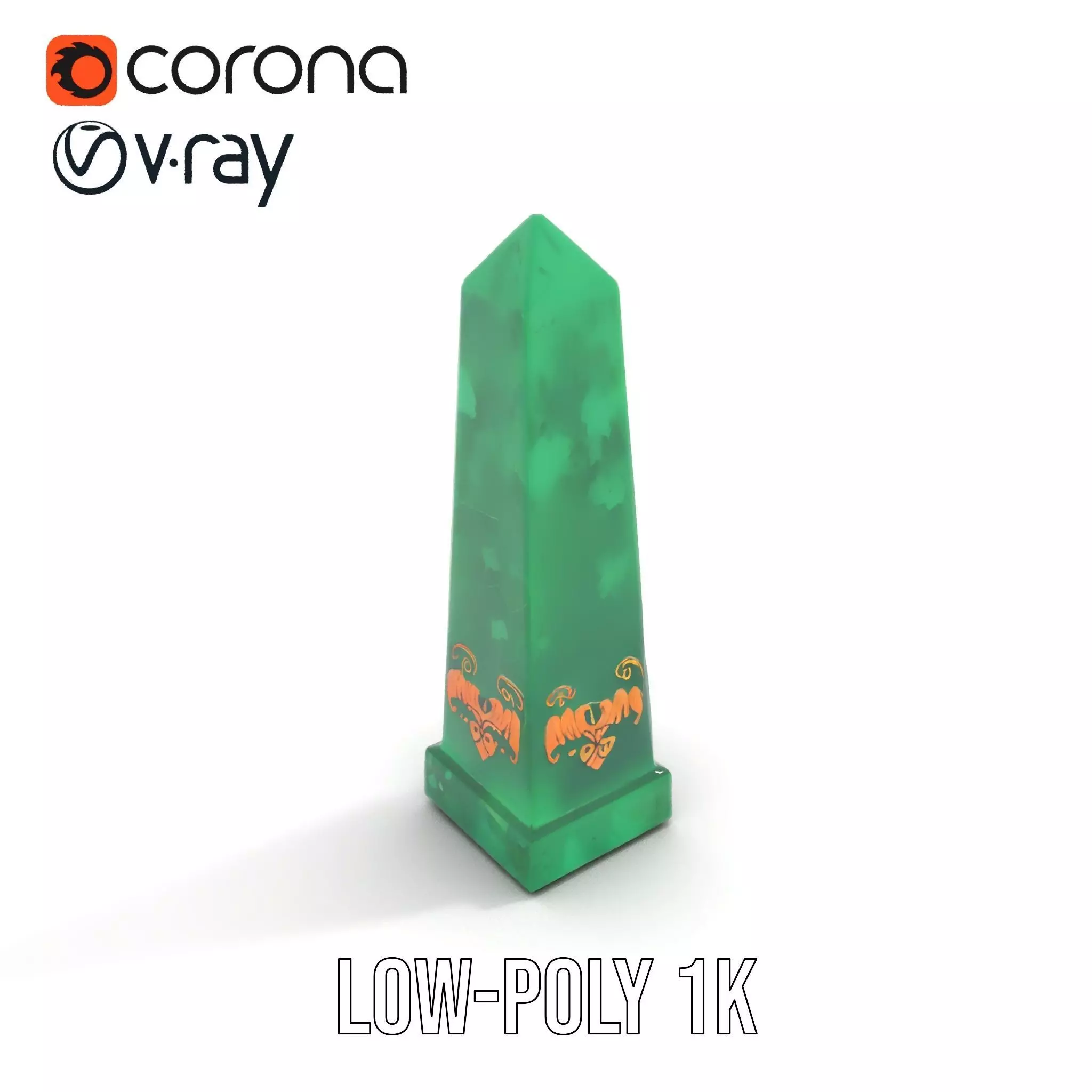 Emerald Obelisk Decor model pack Low-poly 3D model_7