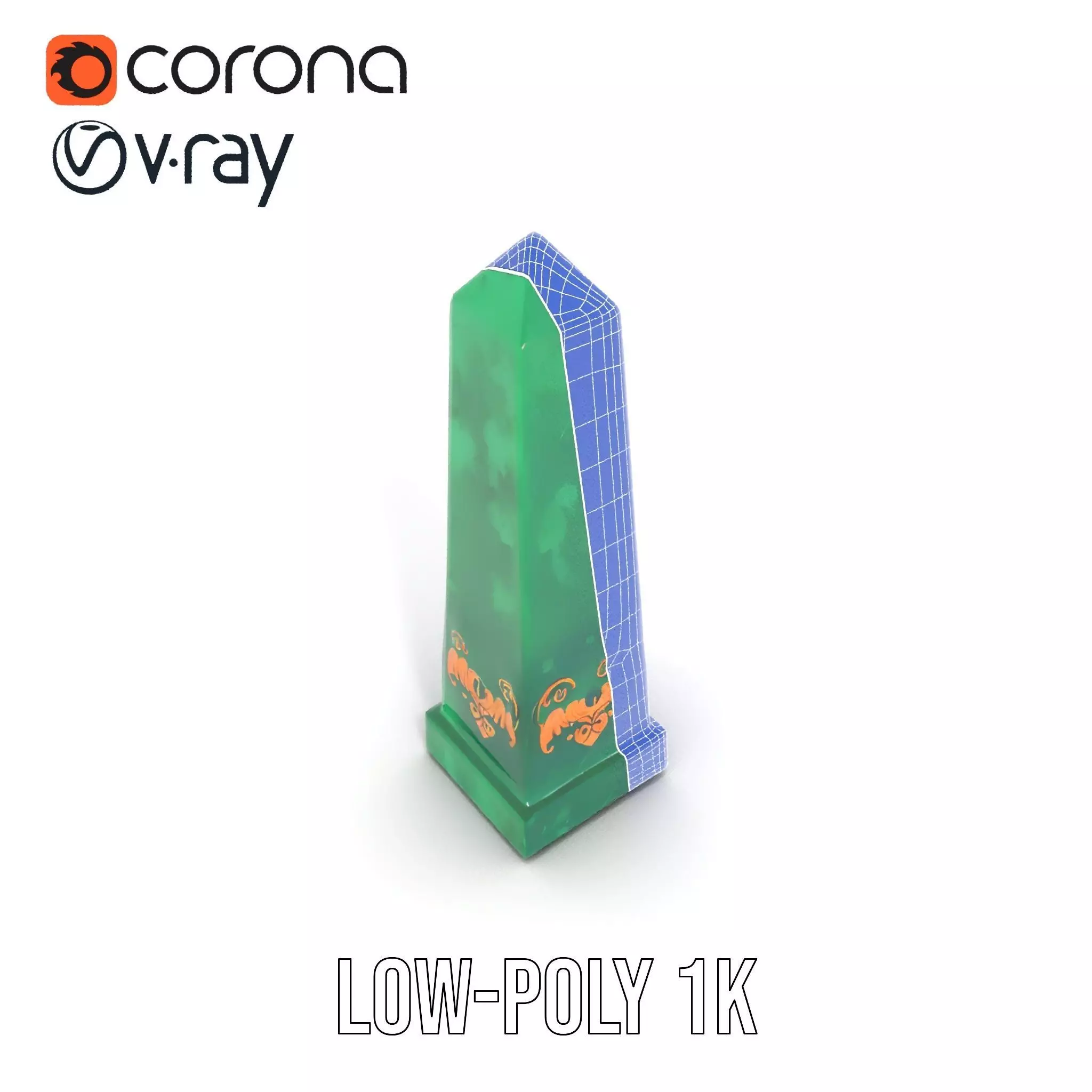 Emerald Obelisk Decor model pack Low-poly 3D model_27