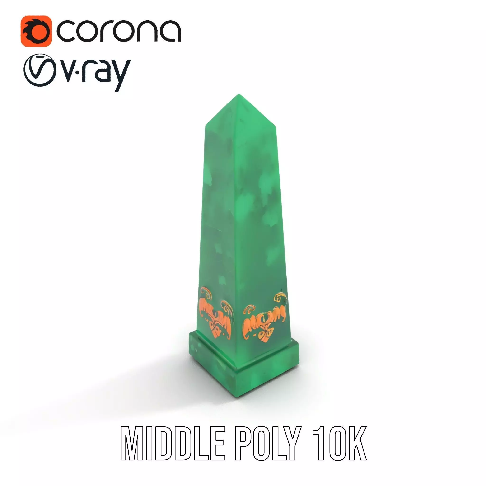 Emerald Obelisk Decor model pack Low-poly 3D model_6