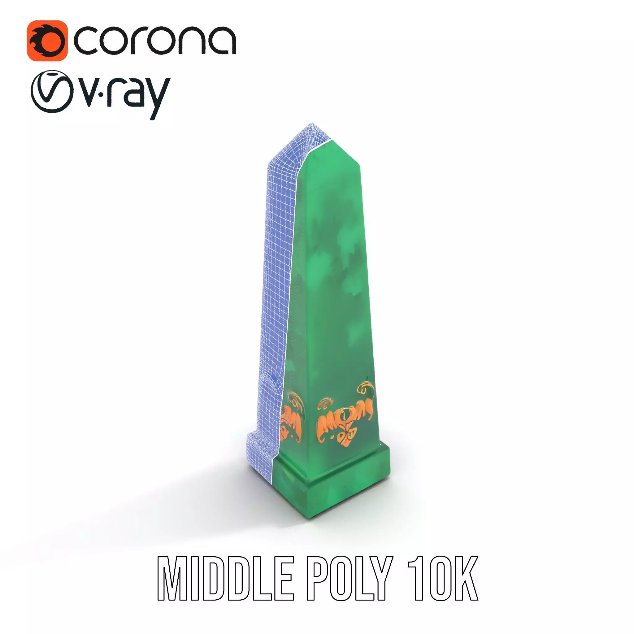 Emerald Obelisk Decor model pack Low-poly 3D model_23