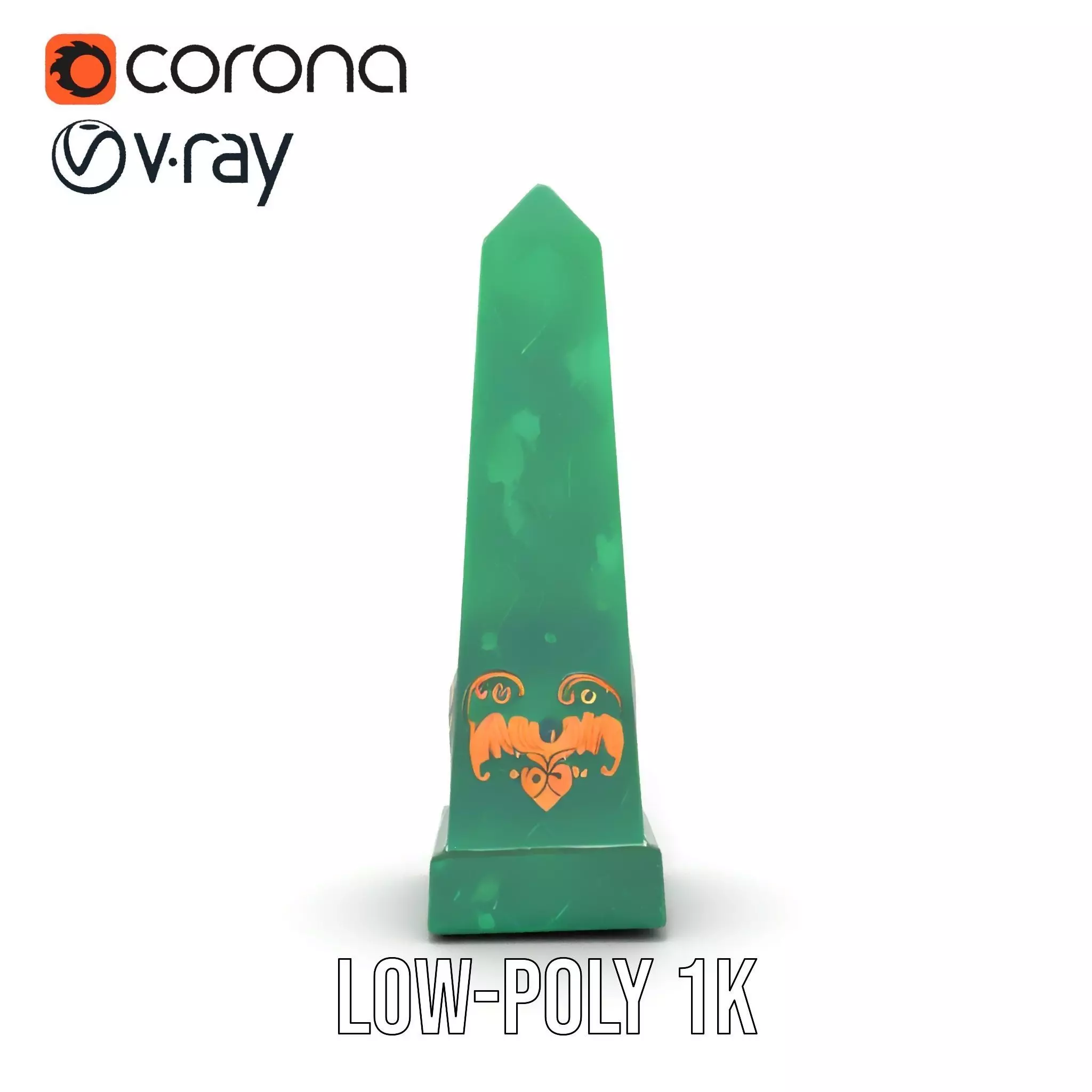 Emerald Obelisk Decor model pack Low-poly 3D model_16