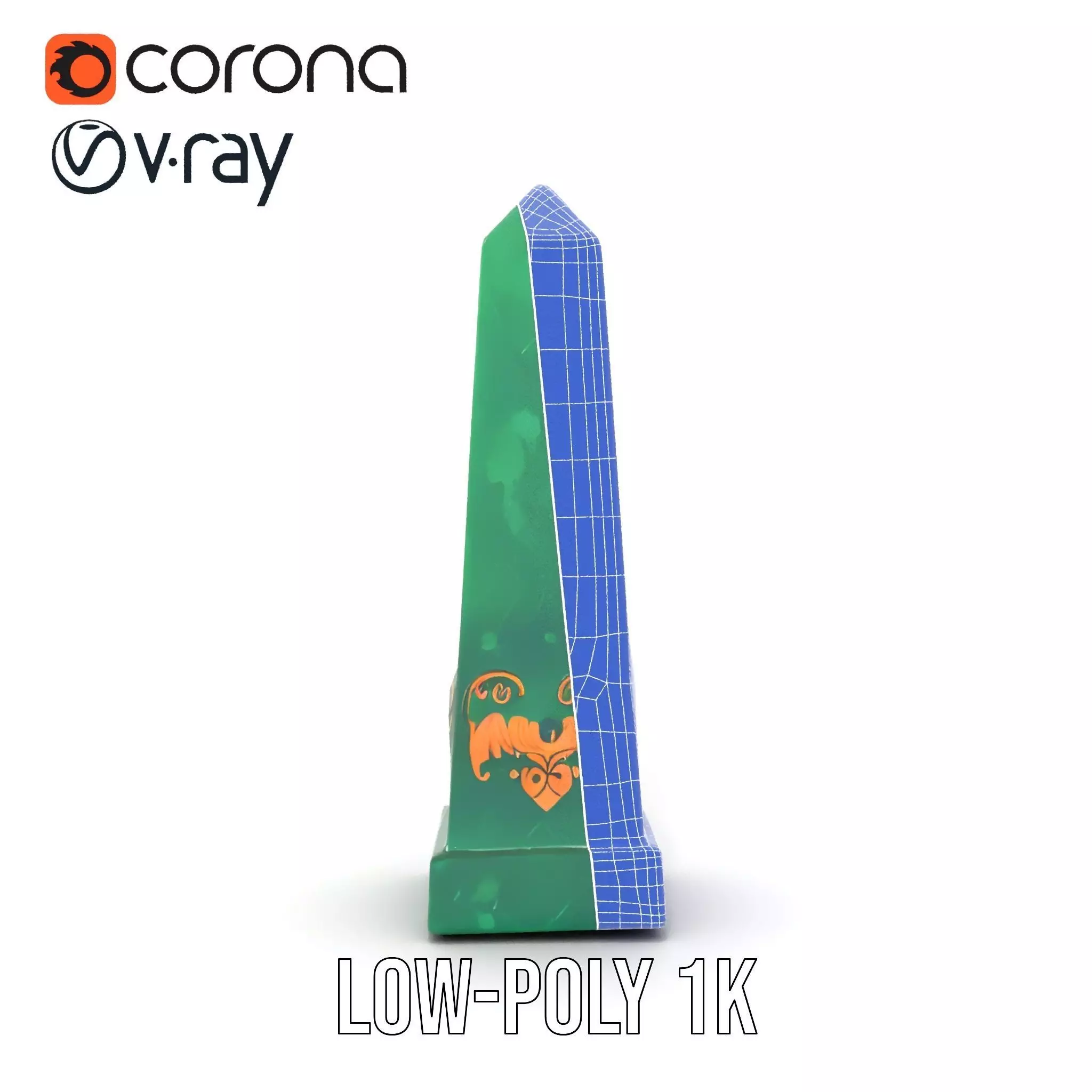 Emerald Obelisk Decor model pack Low-poly 3D model_30