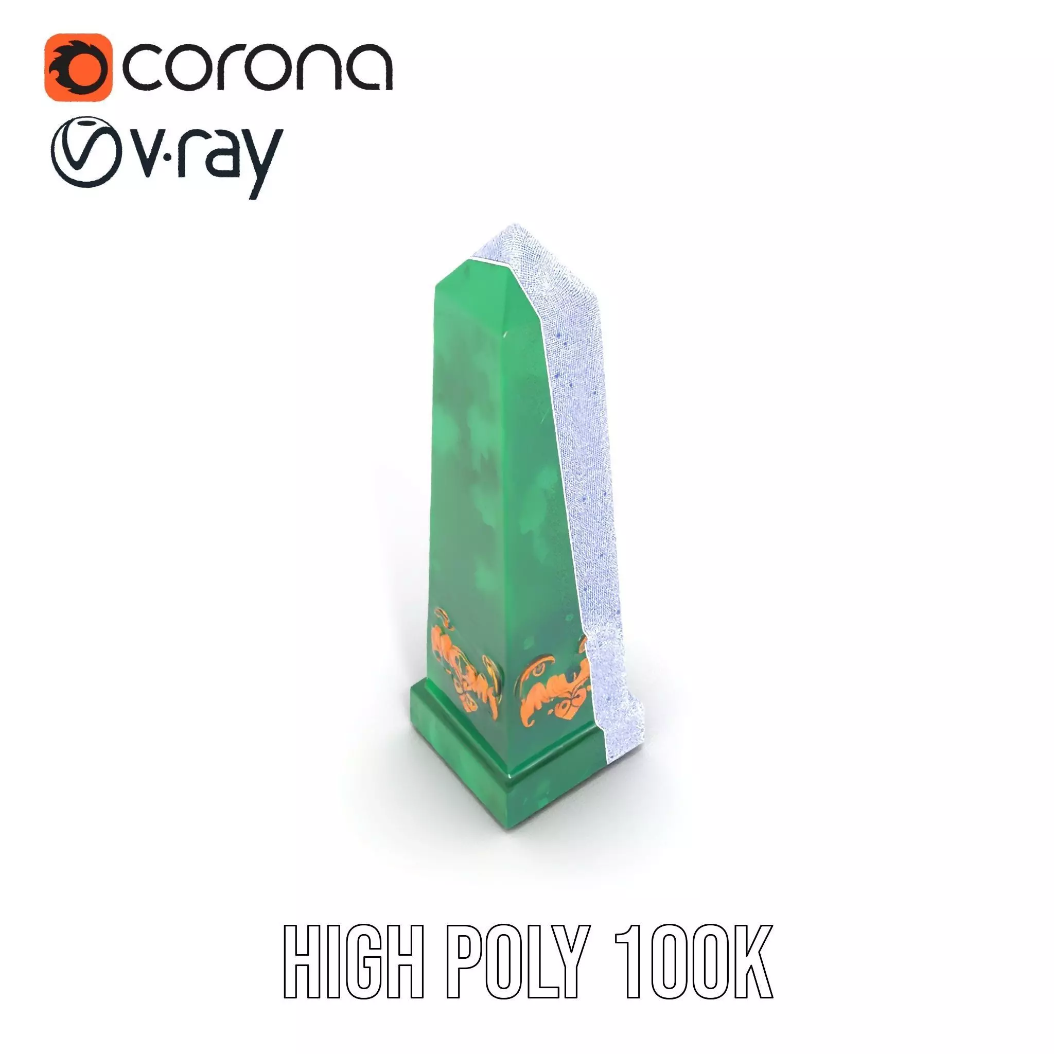 Emerald Obelisk Decor model pack Low-poly 3D model_20