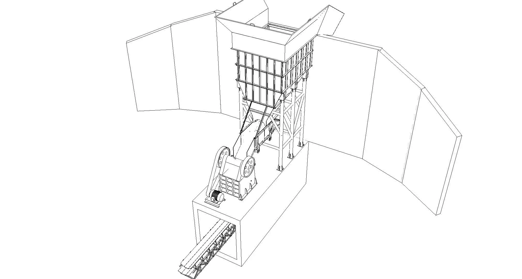 jaw crusher section 3D model_6