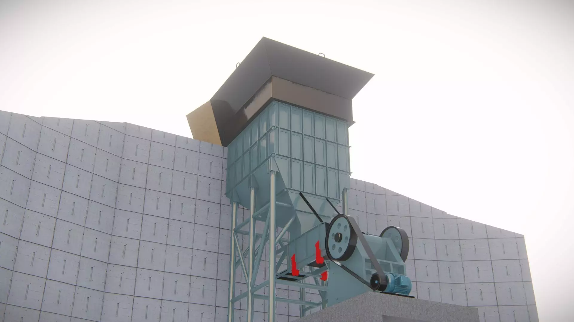 jaw crusher section 3D model_4