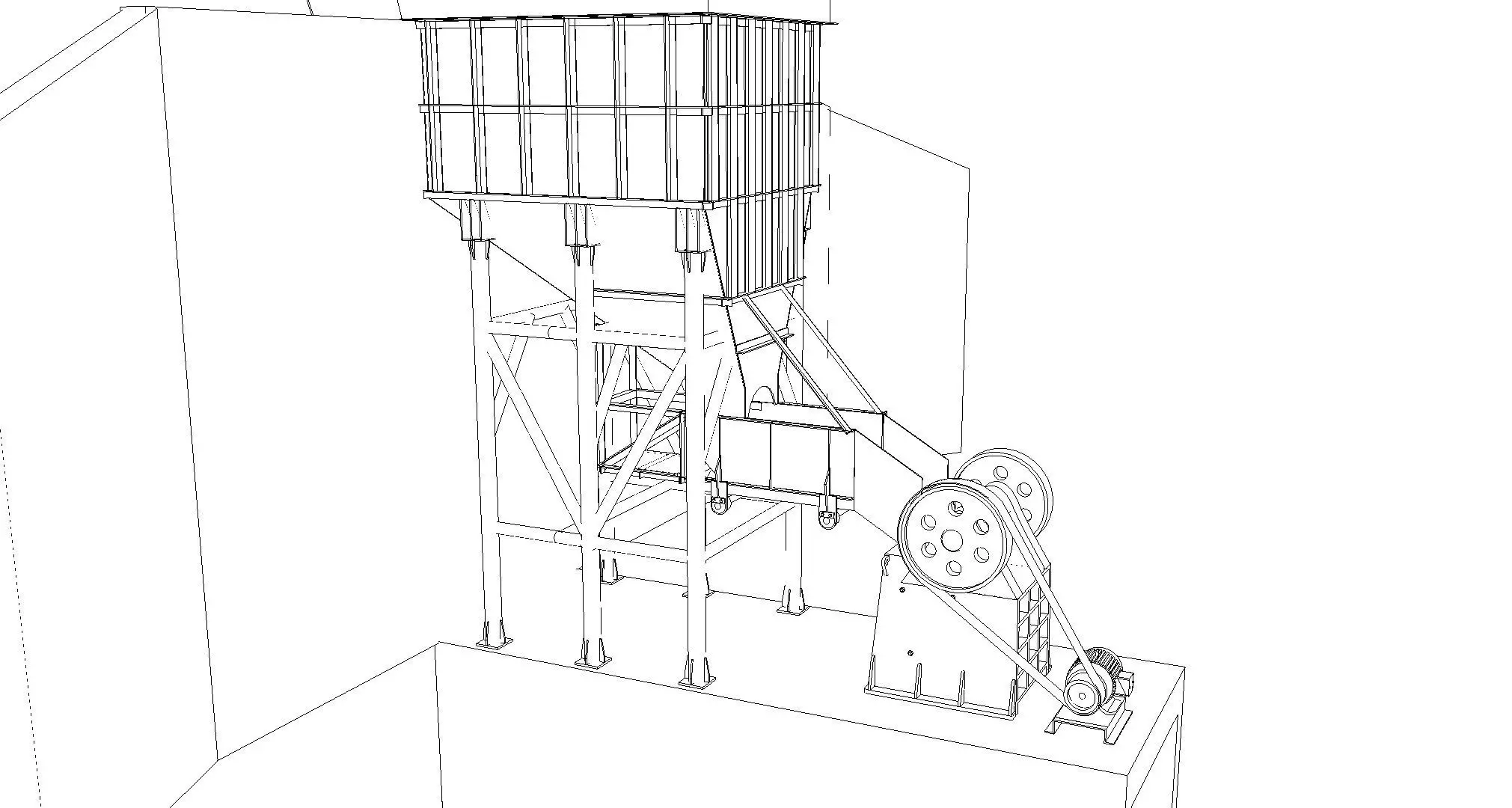 jaw crusher section 3D model_7