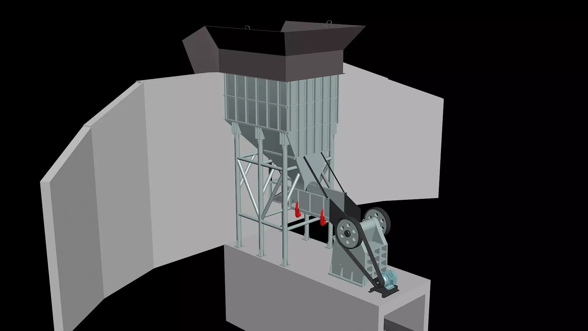 jaw crusher section 3D model_0
