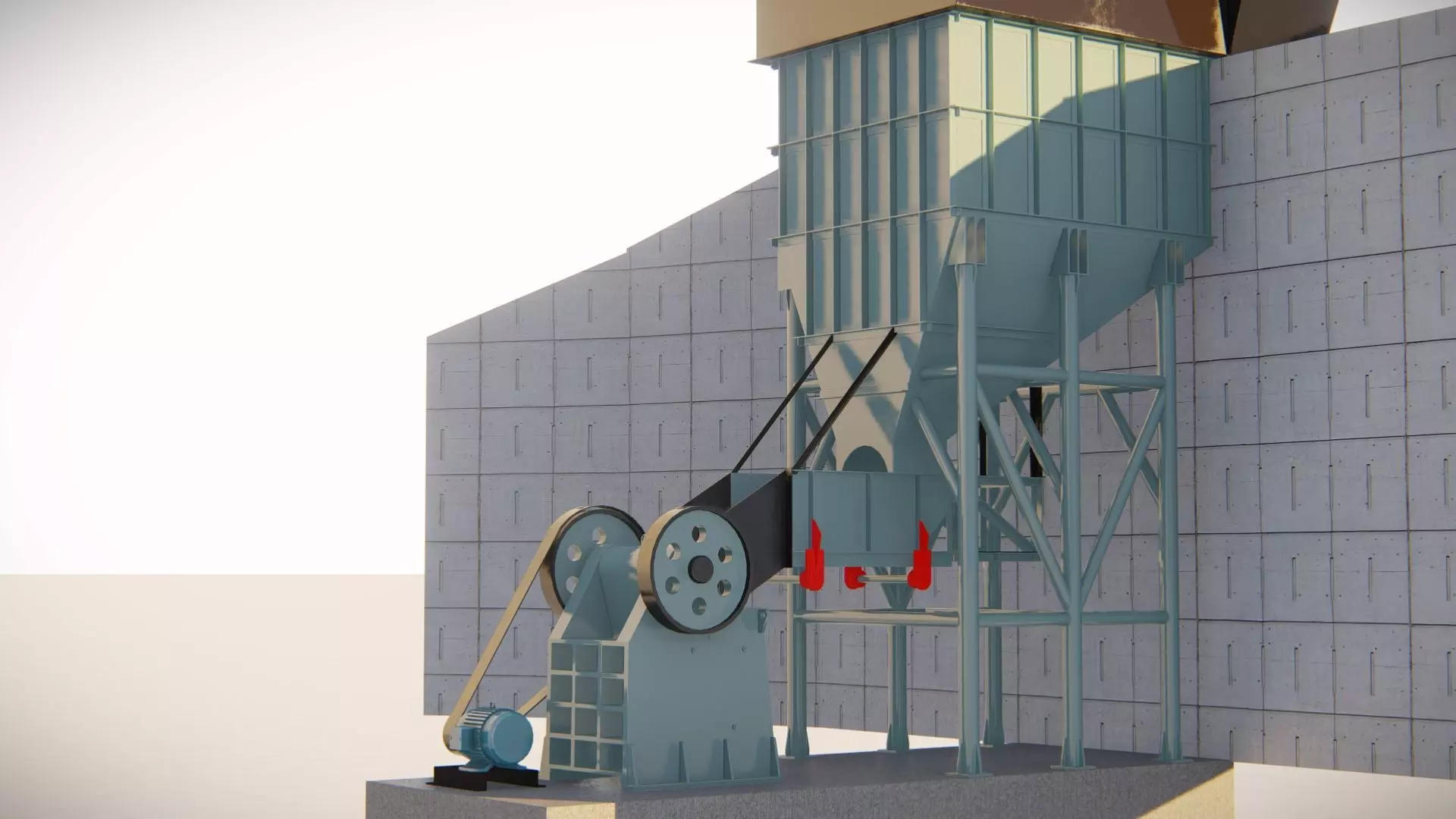 jaw crusher section 3D model_2