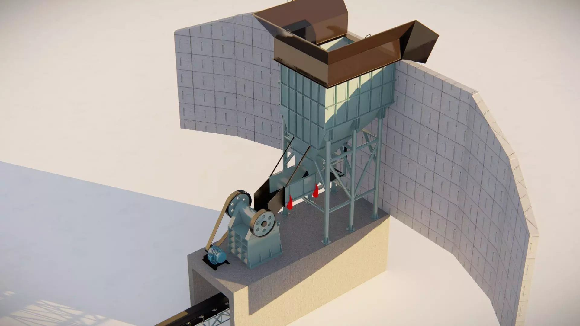 jaw crusher section 3D model_1