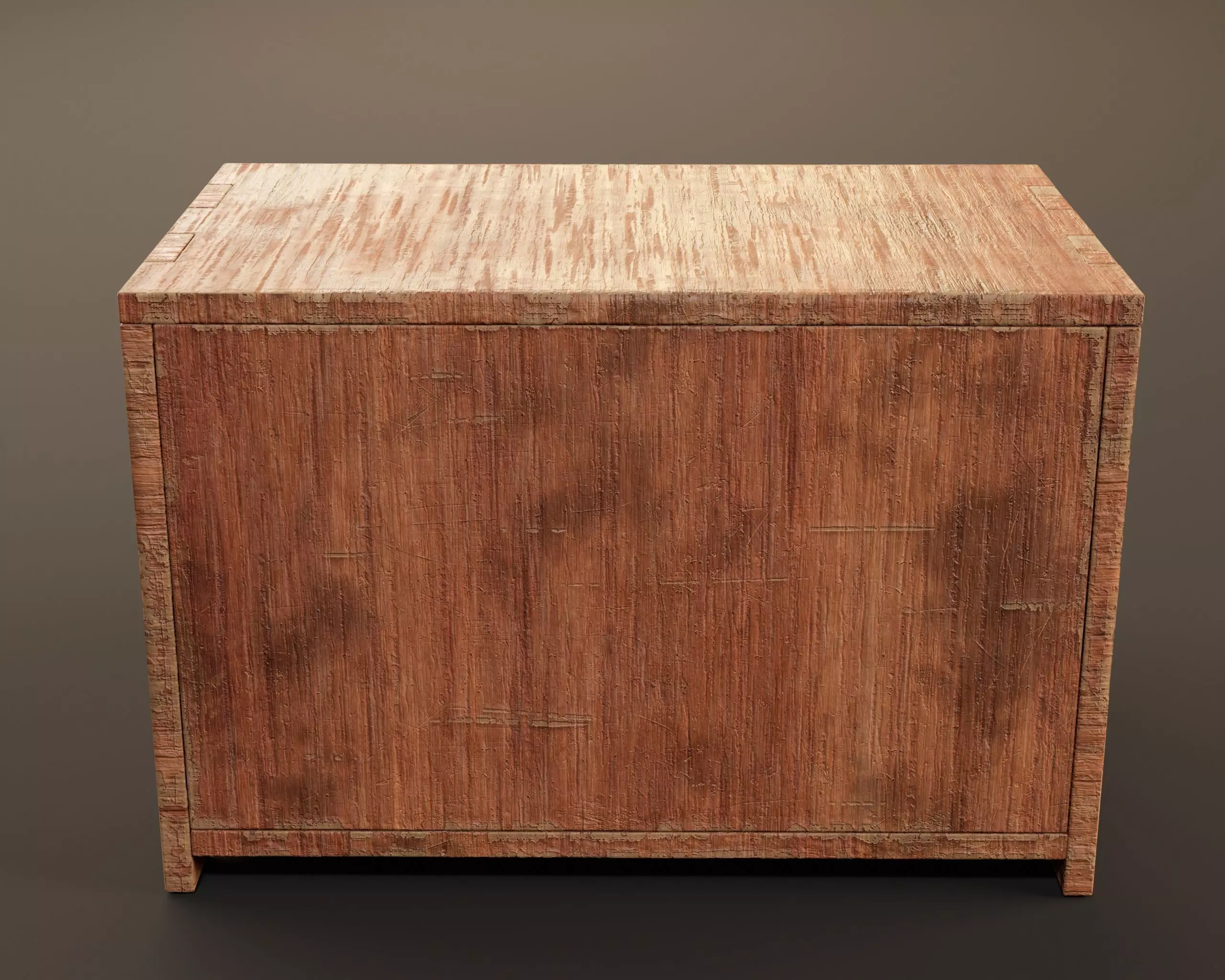 Japanese Vintage Wooden Drawer Low-poly 3D model_10