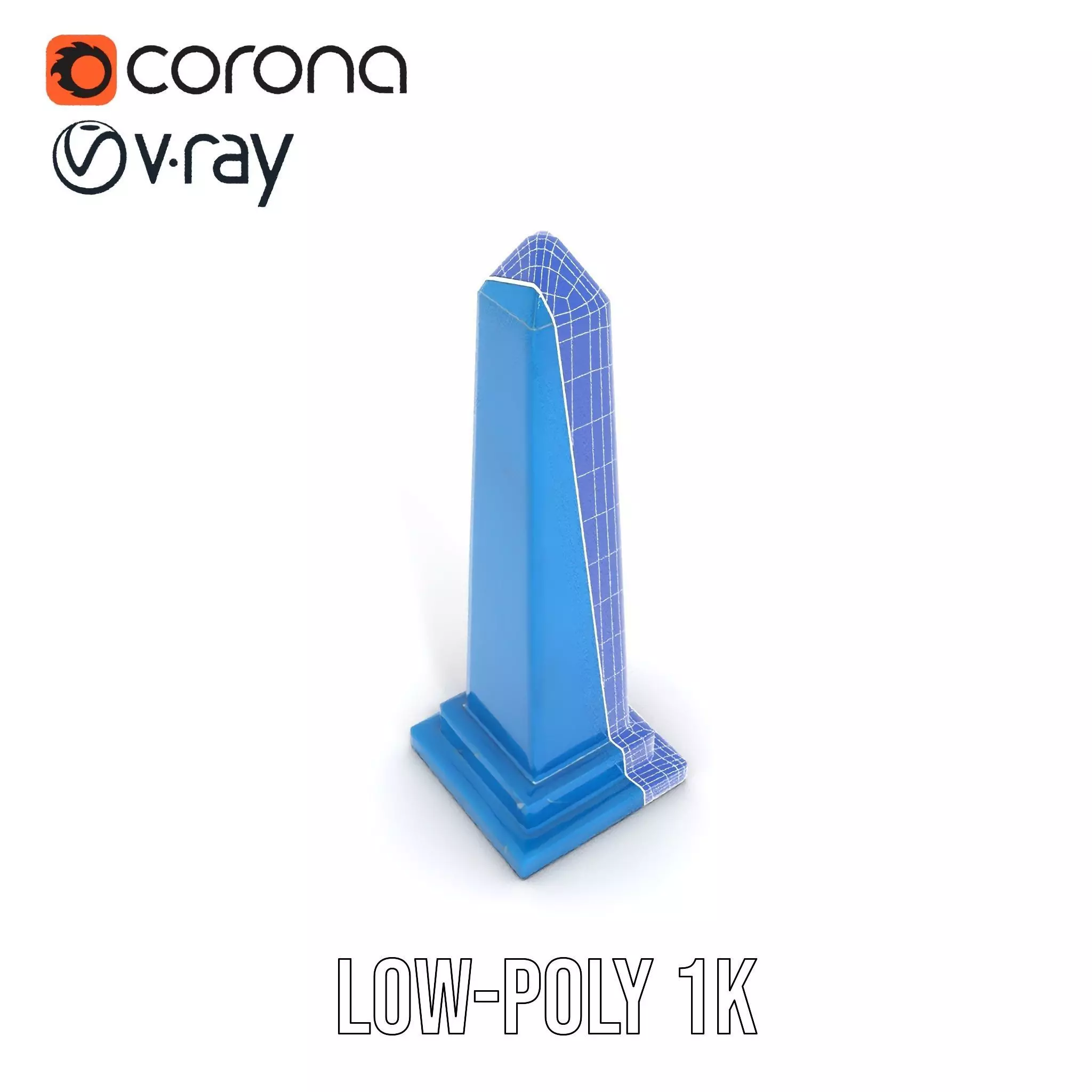 Azure Marble Obelisk model pack Low-poly 3D model_12