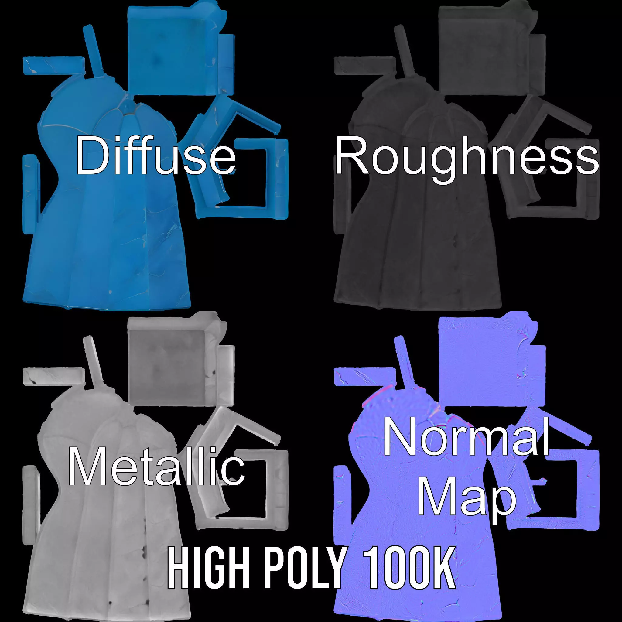 Azure Marble Obelisk model pack Low-poly 3D model_3