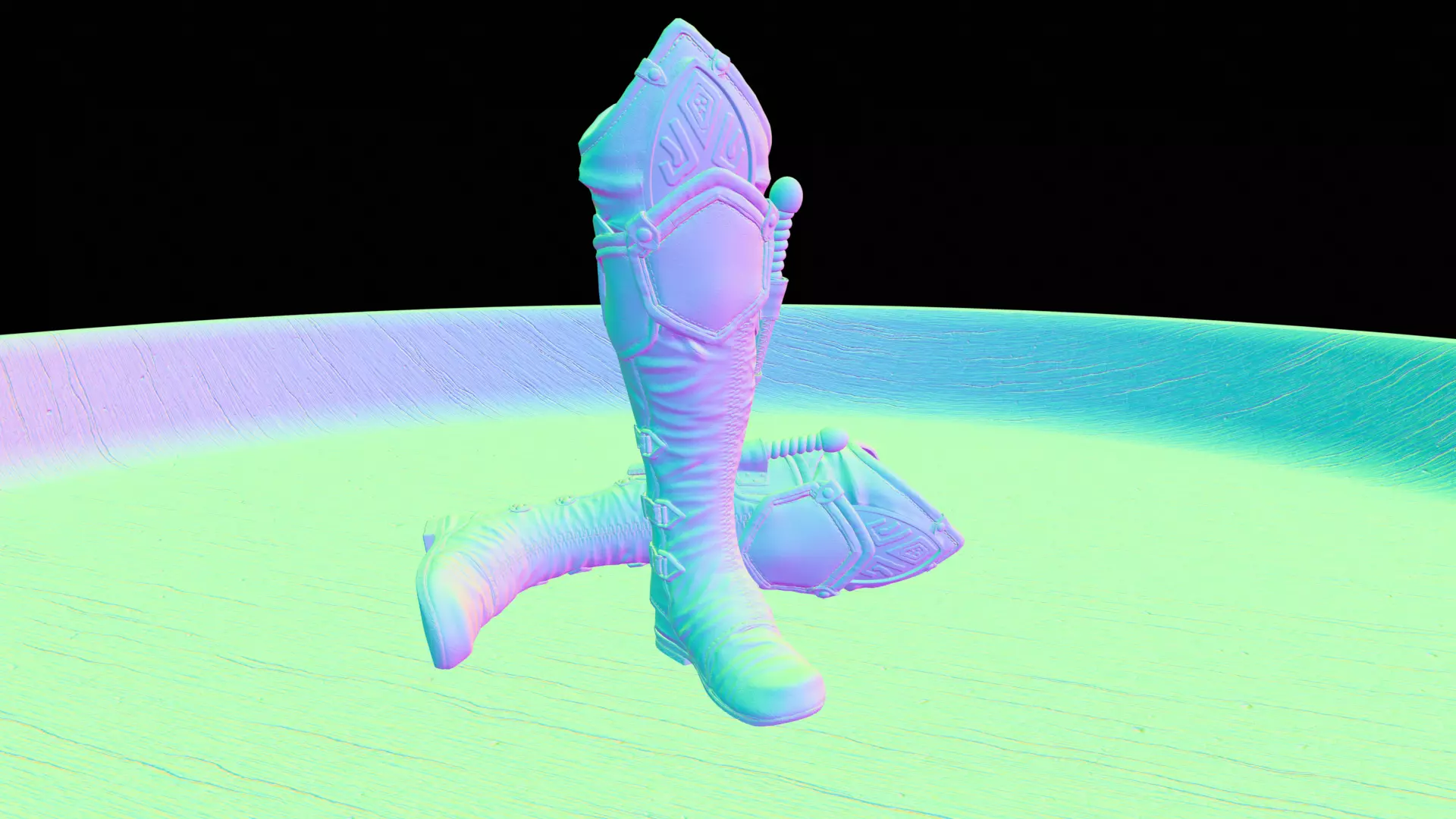 Stylized Boot Low-poly 3D model_8