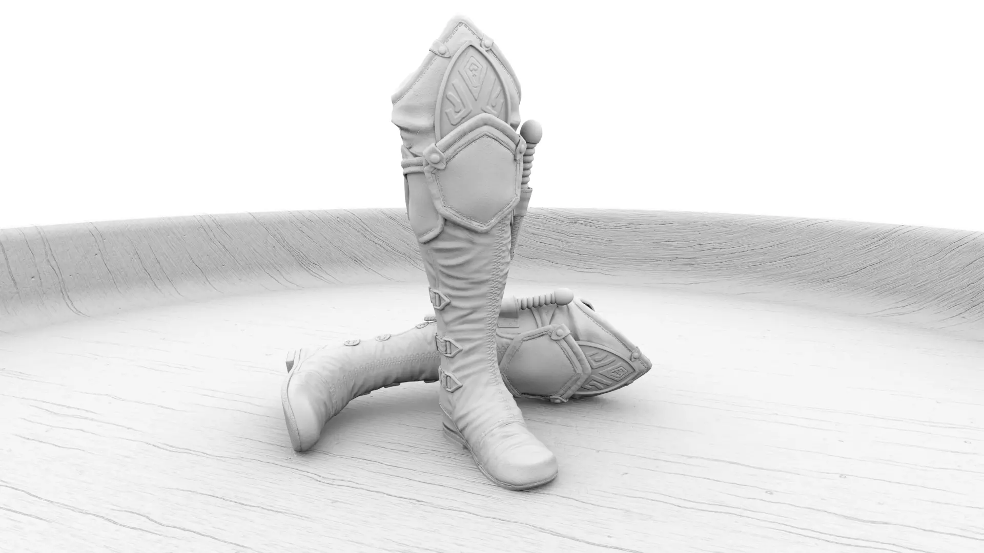 Stylized Boot Low-poly 3D model_7