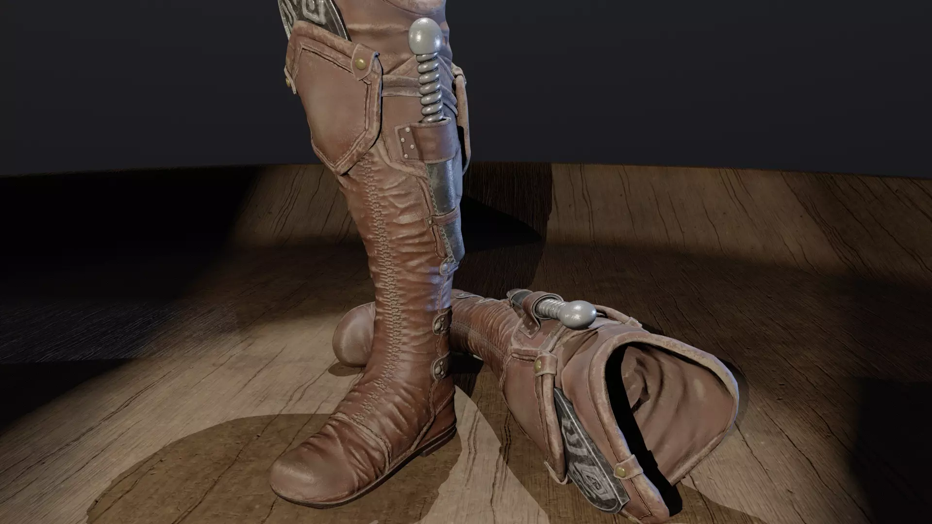 Stylized Boot Low-poly 3D model_0