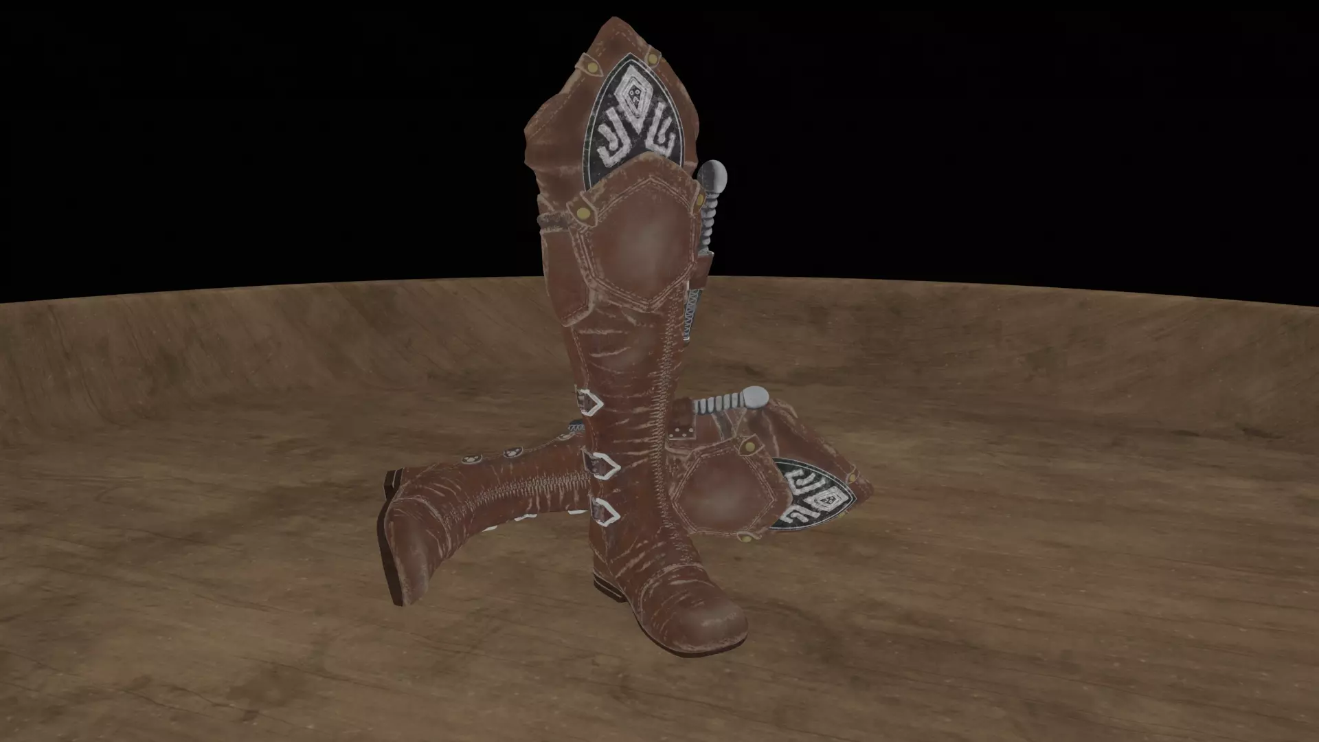Stylized Boot Low-poly 3D model_9