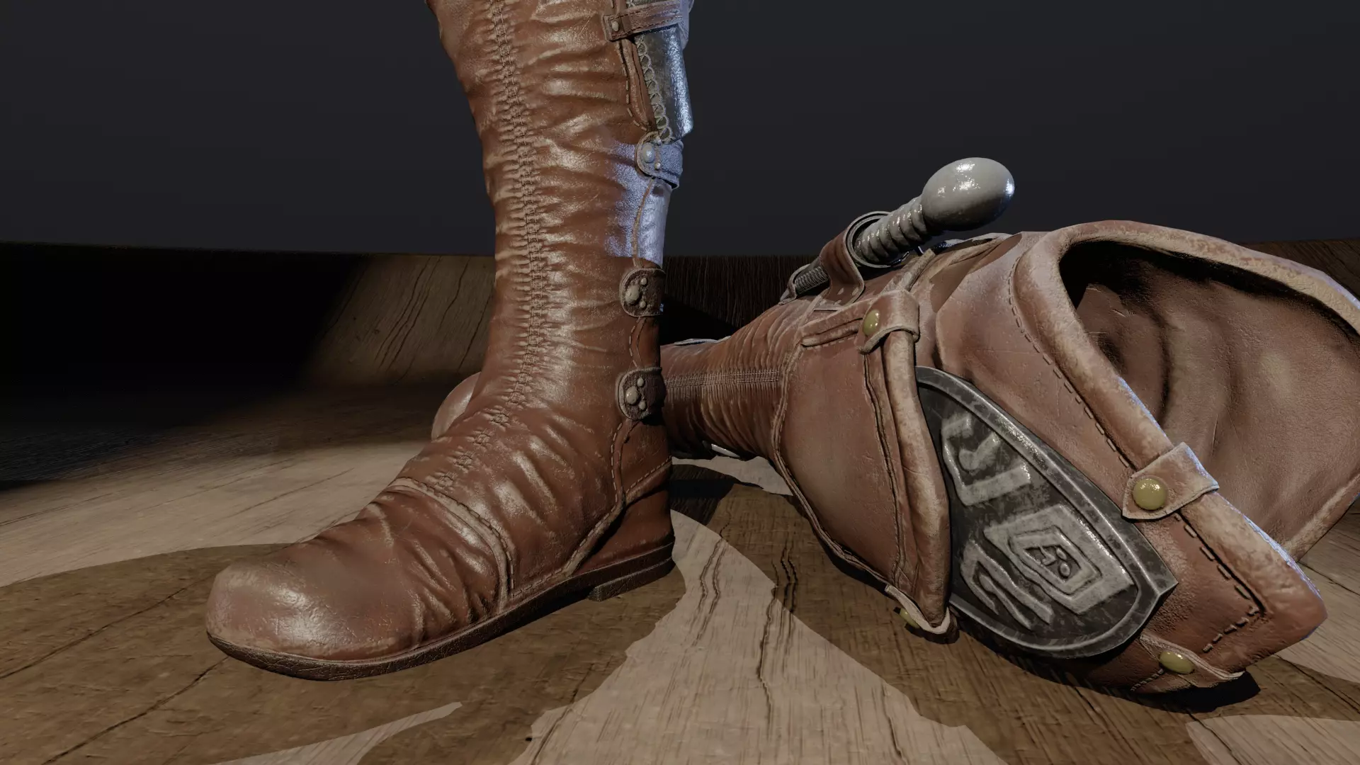 Stylized Boot Low-poly 3D model_3