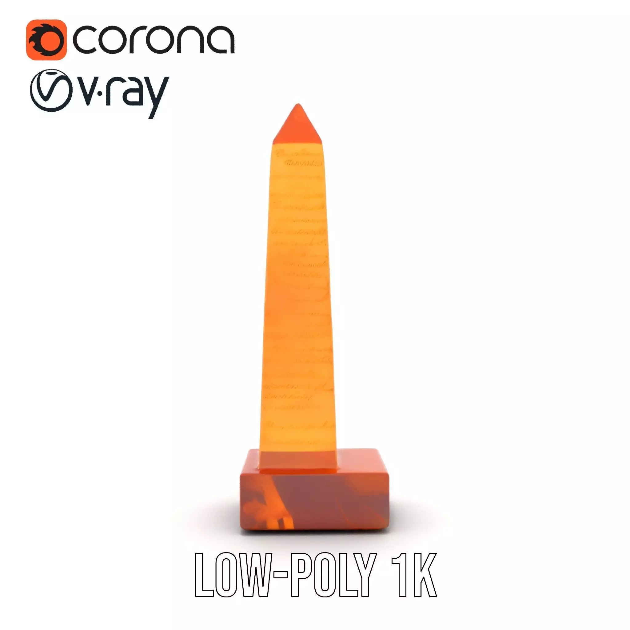 Amber Obelisk model pack Low-poly 3D model_12