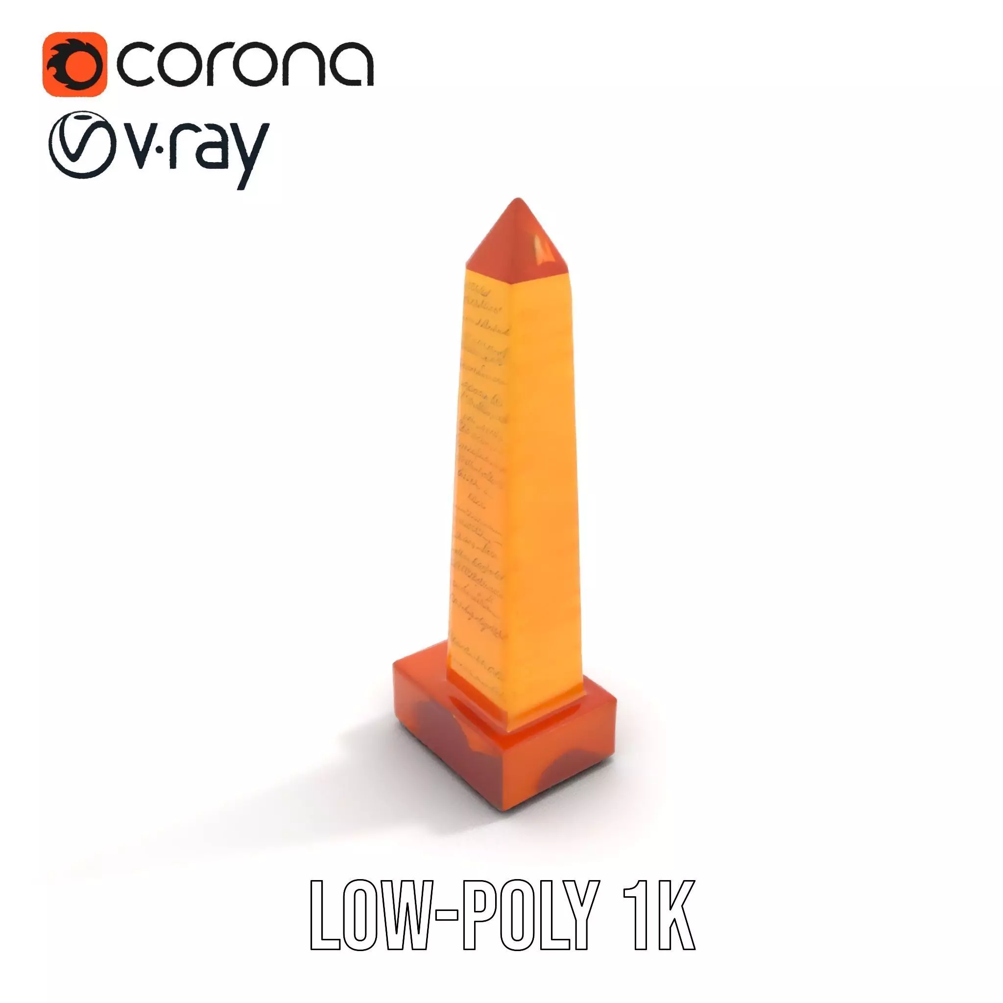 Amber Obelisk model pack Low-poly 3D model_16