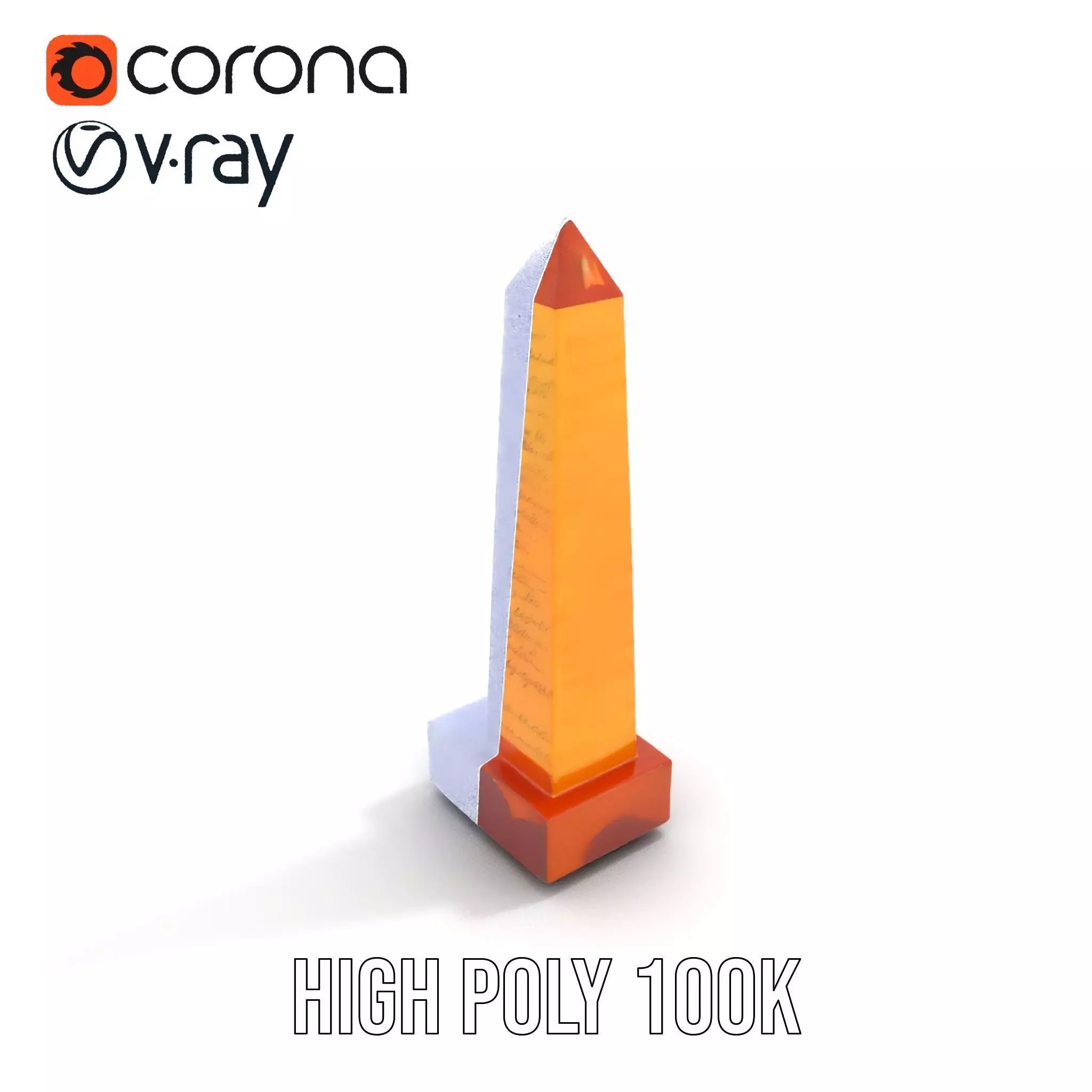 Amber Obelisk model pack Low-poly 3D model_32