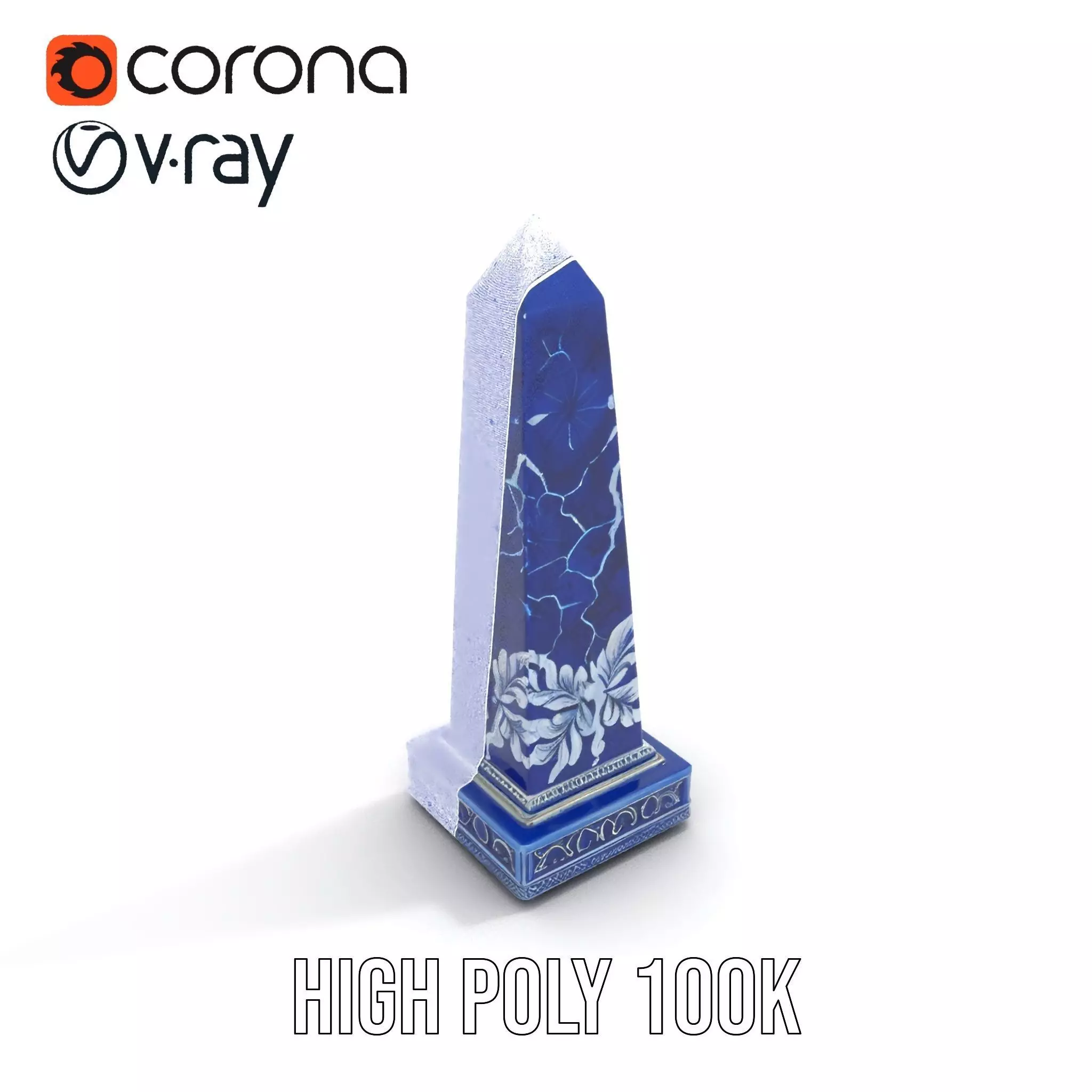 Cerulean Obelisk Dcor model pack Low-poly 3D model_32