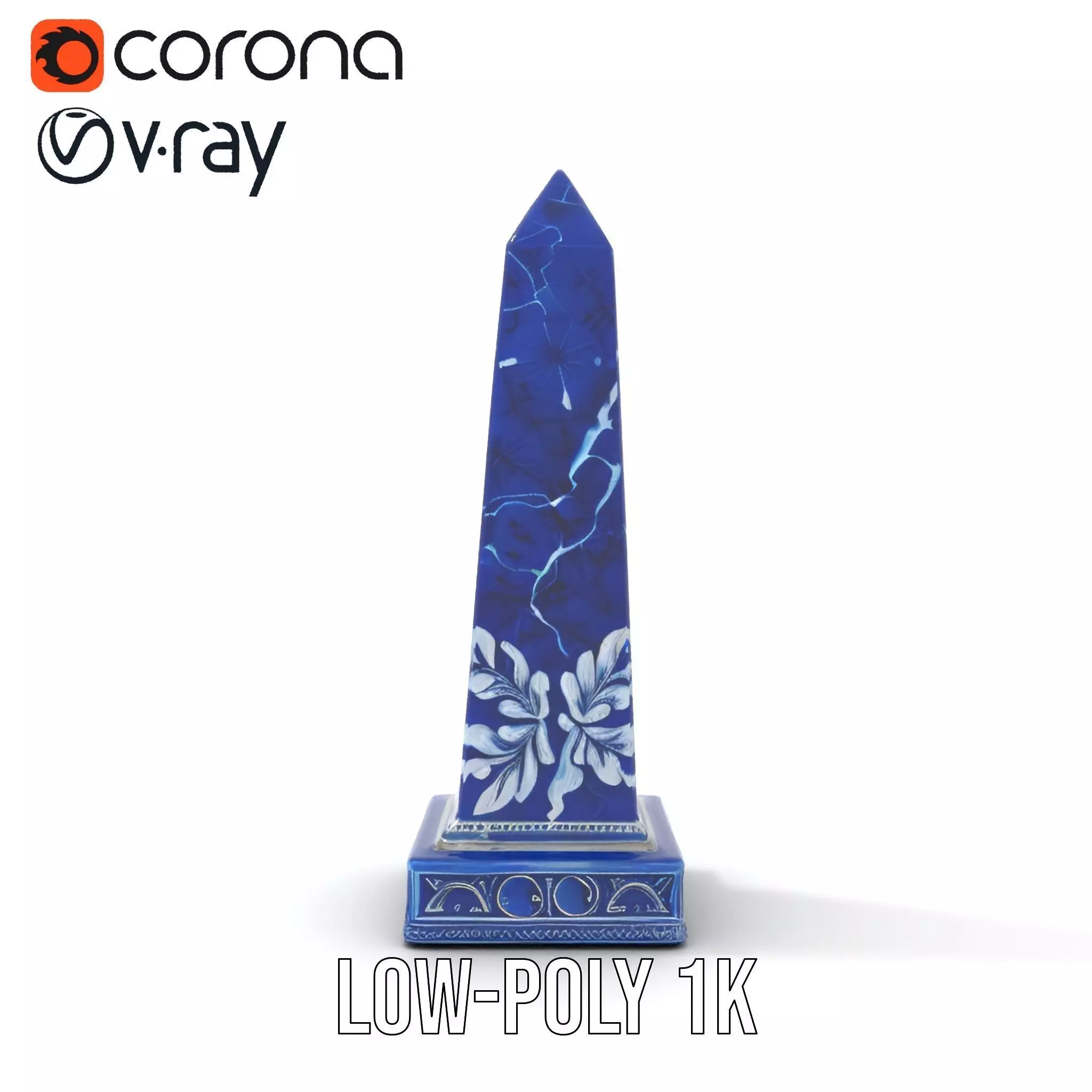 Cerulean Obelisk Dcor model pack Low-poly 3D model_9