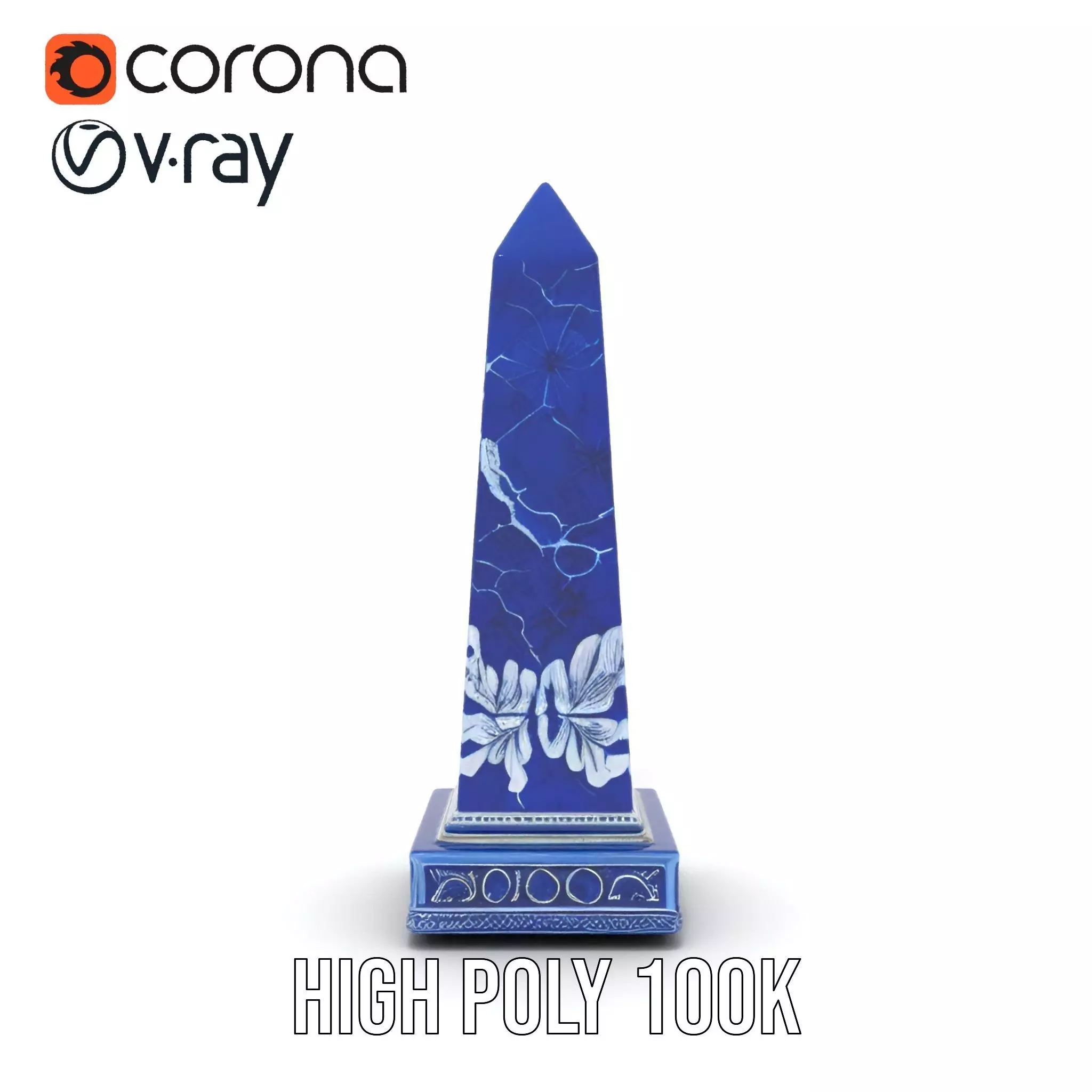 Cerulean Obelisk Dcor model pack Low-poly 3D model_26