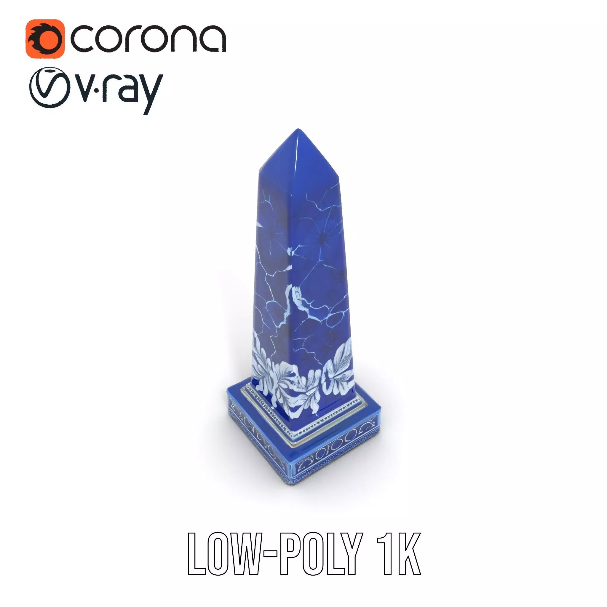 Cerulean Obelisk Dcor model pack Low-poly 3D model_12
