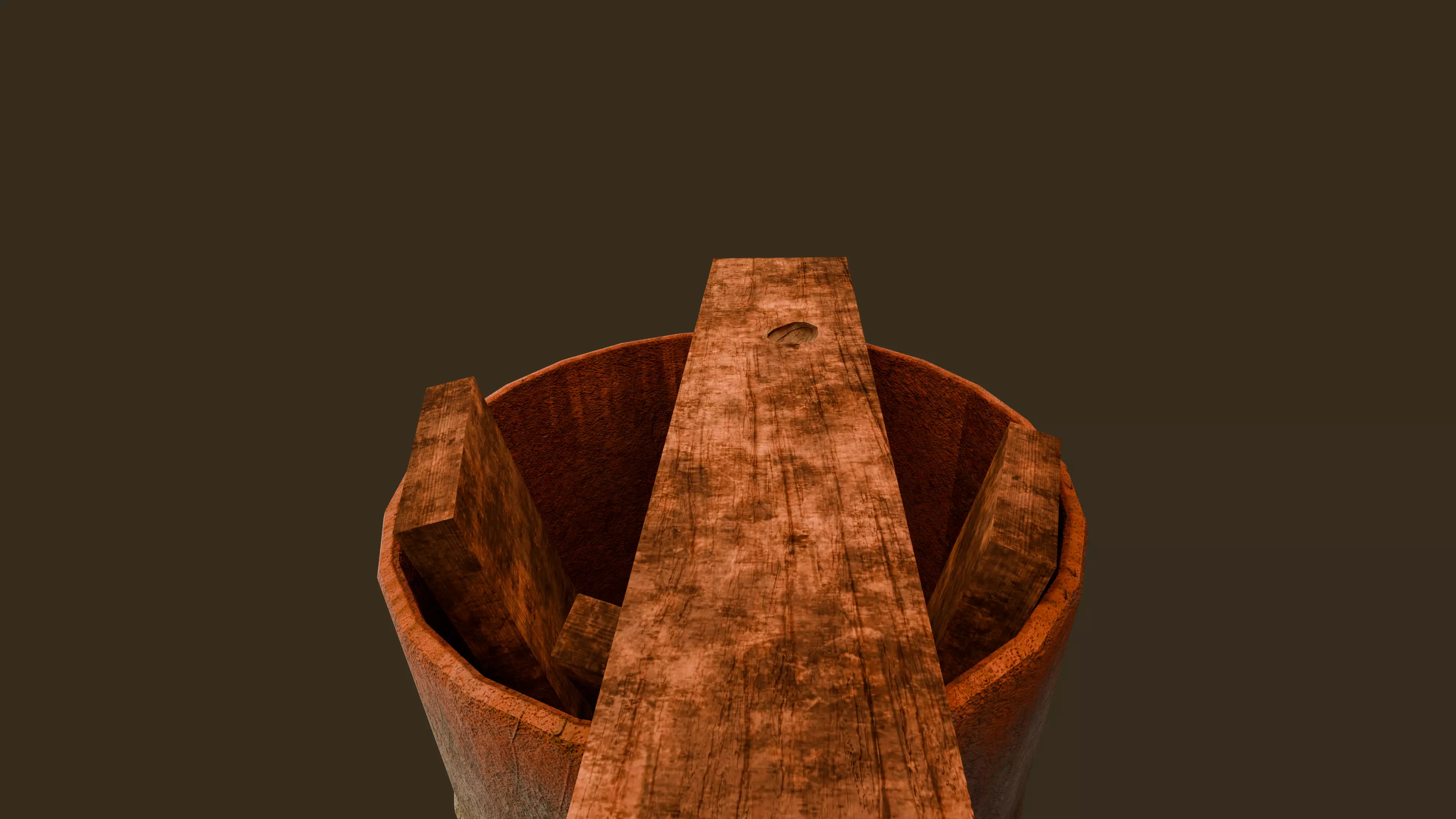 Rusty Metal Barrel with Wooden Planks Game Ready PBR 3D Model Low-poly 3D model_6