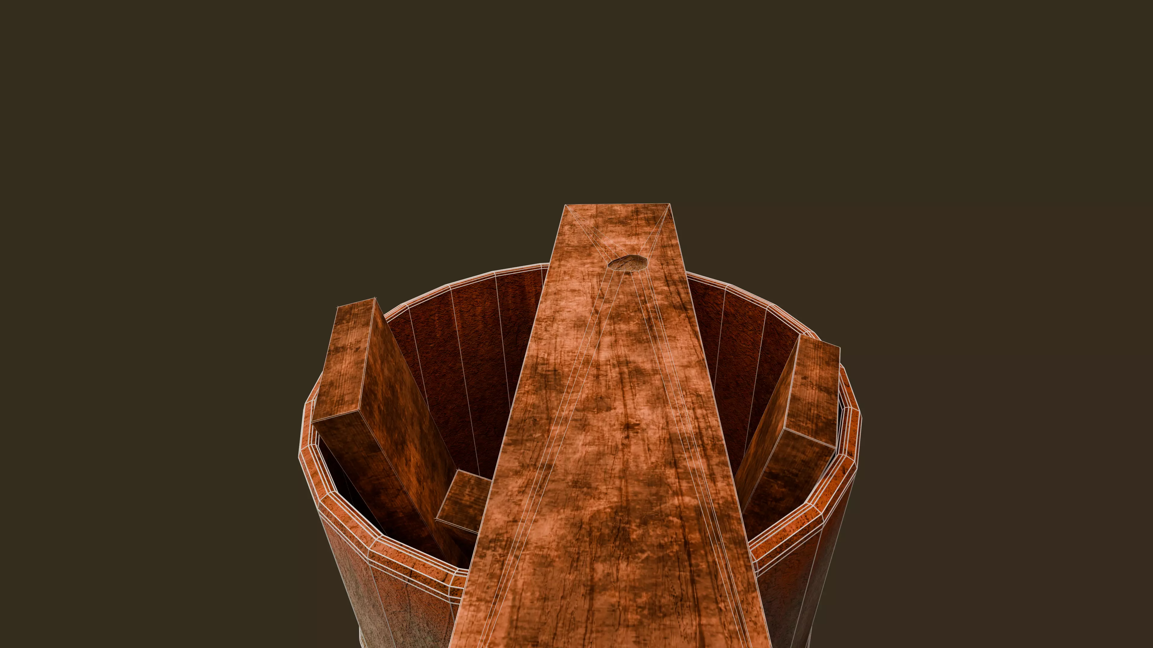 Rusty Metal Barrel with Wooden Planks Game Ready PBR 3D Model Low-poly 3D model_11