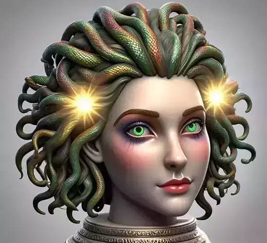 2261  Medusa Gorgon Head 3D Model  magic
