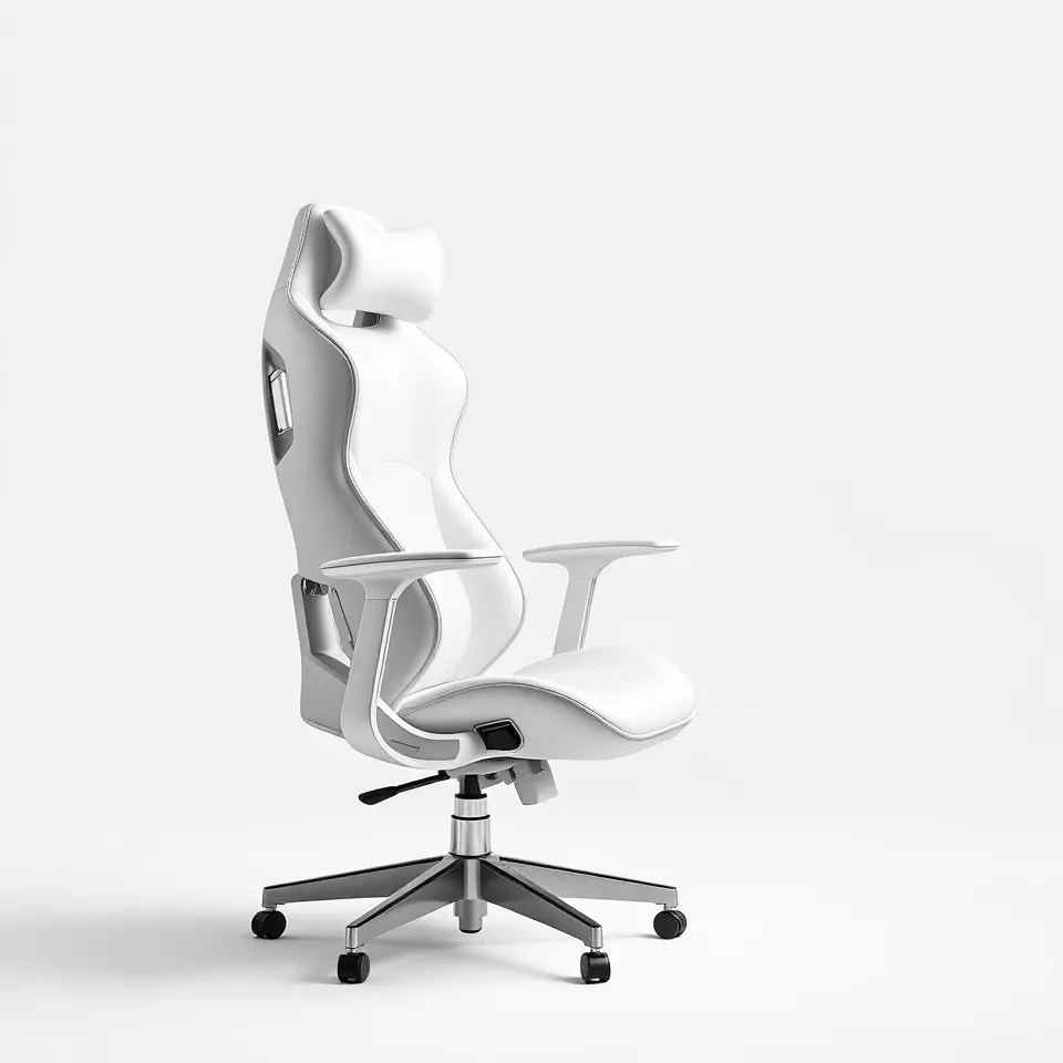 White Ergonomic Chair model pack Low-poly 3D model_2