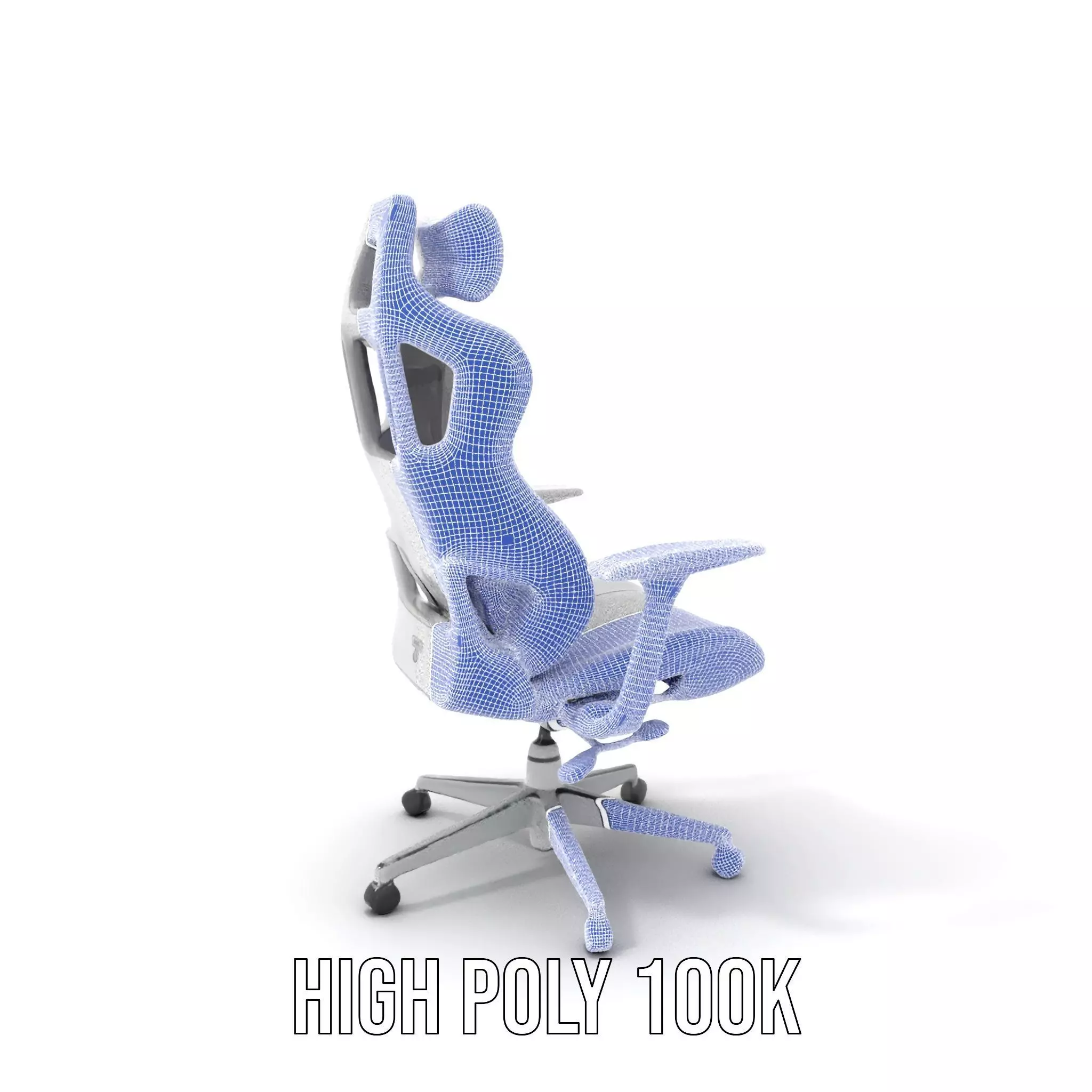 White Ergonomic Chair model pack Low-poly 3D model_4
