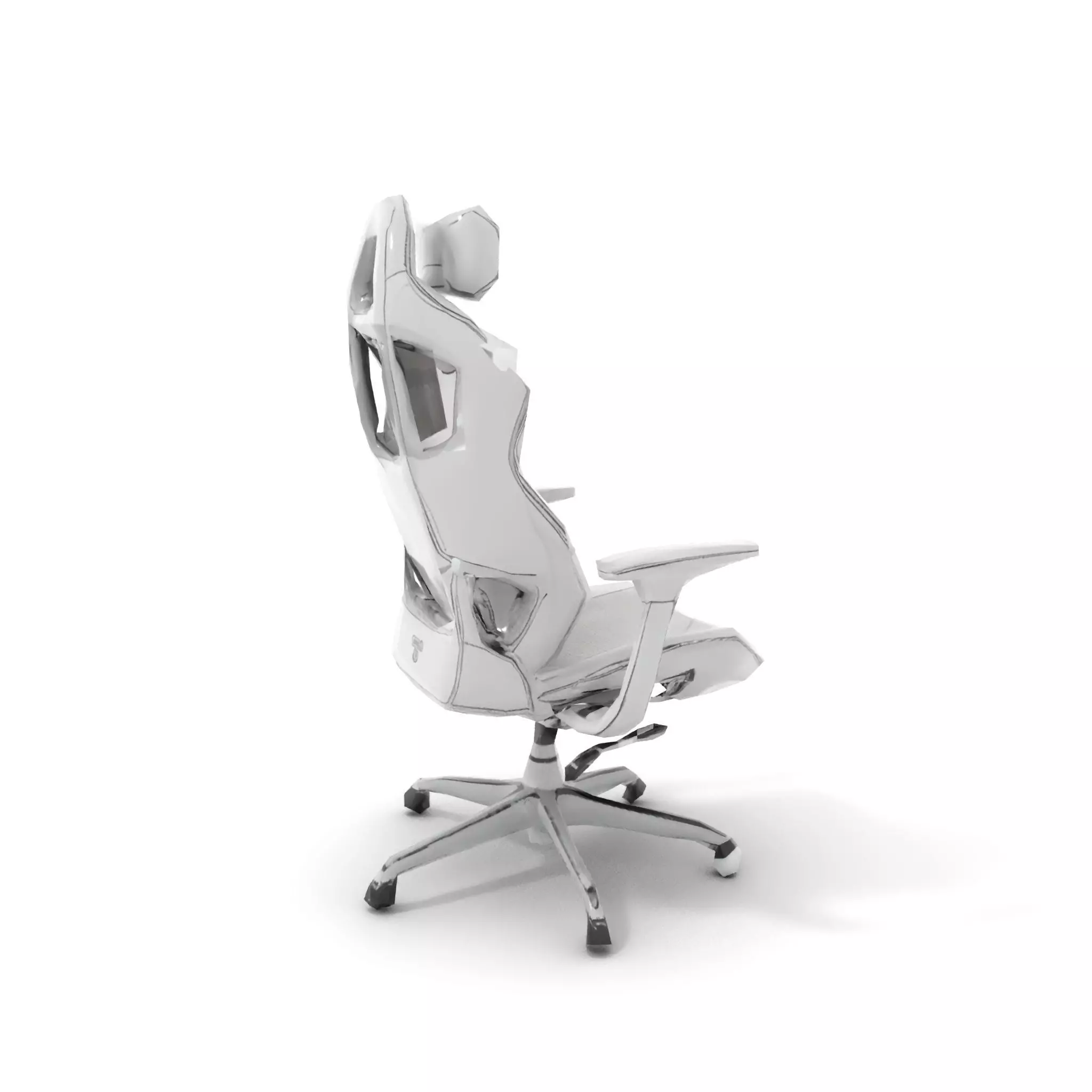 White Ergonomic Chair model pack Low-poly 3D model_17