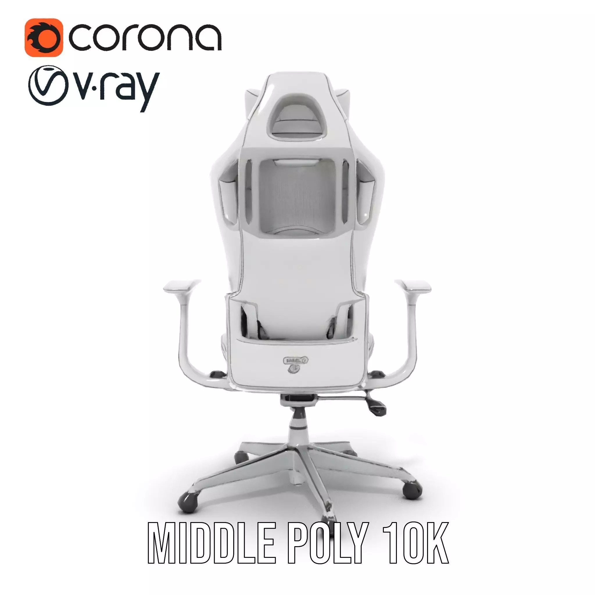 White Ergonomic Chair model pack Low-poly 3D model_13