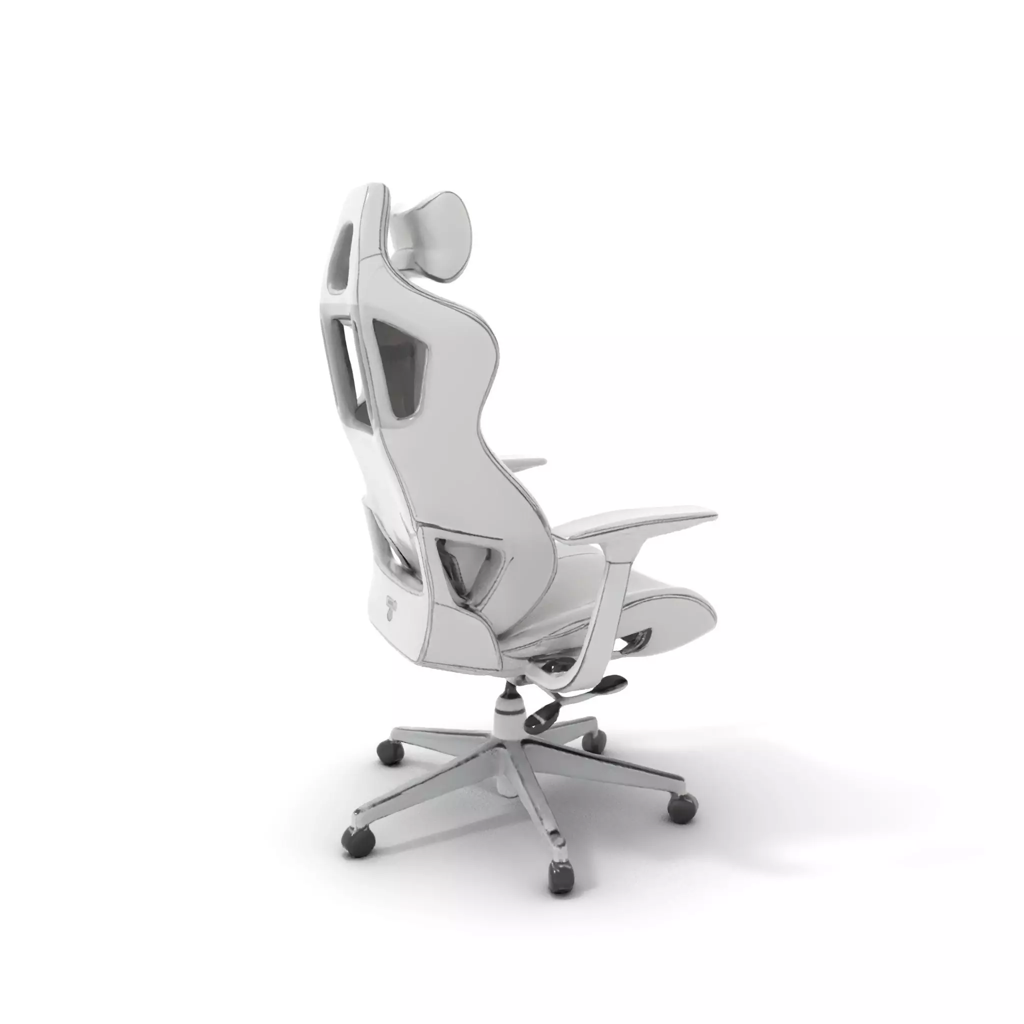 White Ergonomic Chair model pack Low-poly 3D model_0