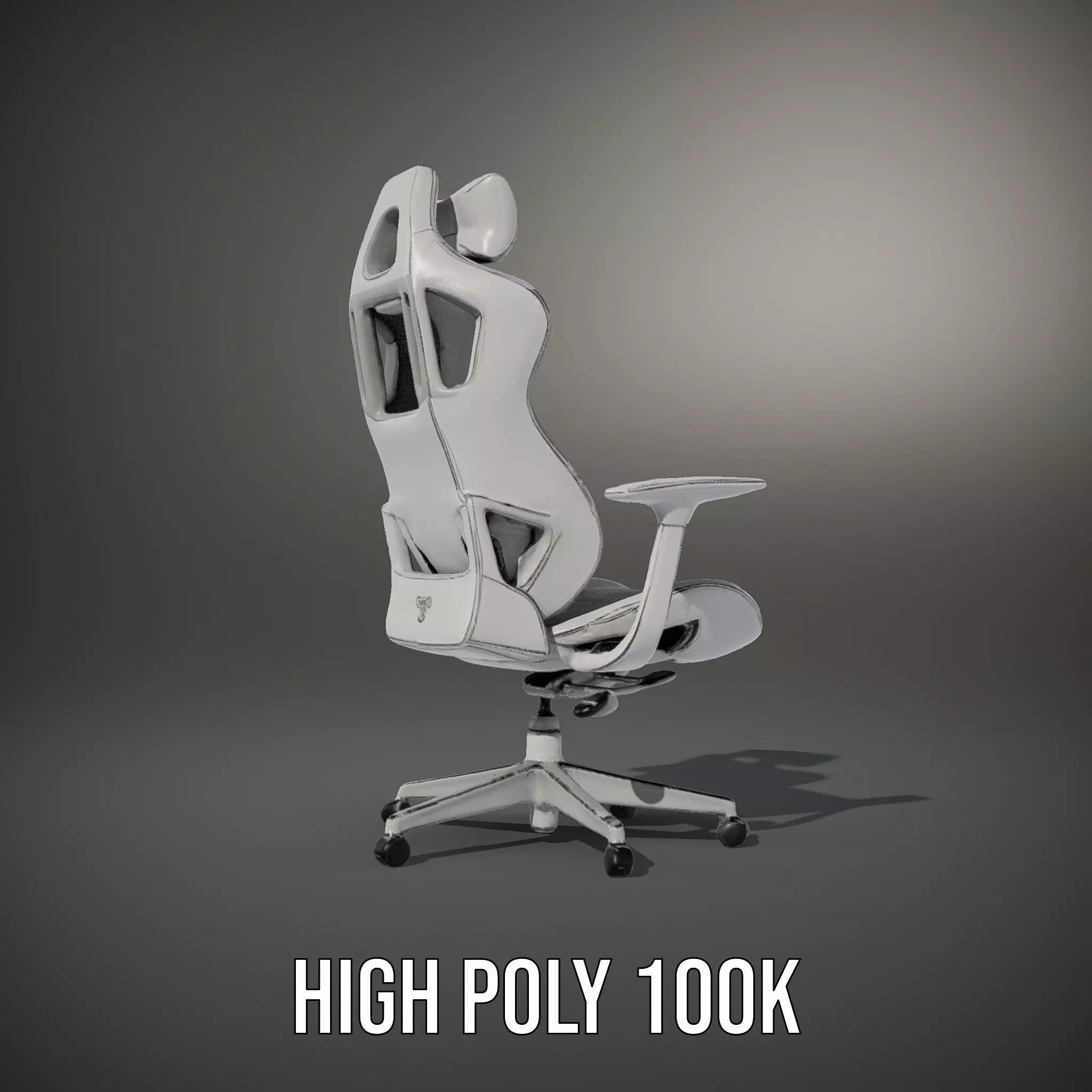 White Ergonomic Chair model pack Low-poly 3D model_8
