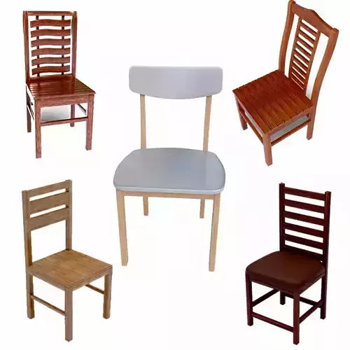 5 Unique Chair -  Mini Pack Vol 5 3D Model Collection