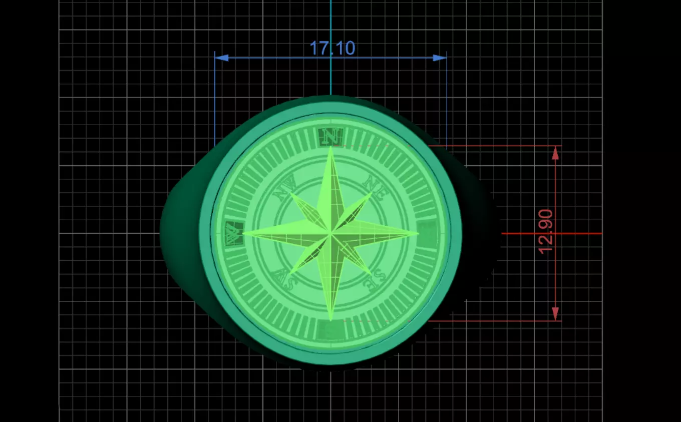 Rings compass 3D print model_10