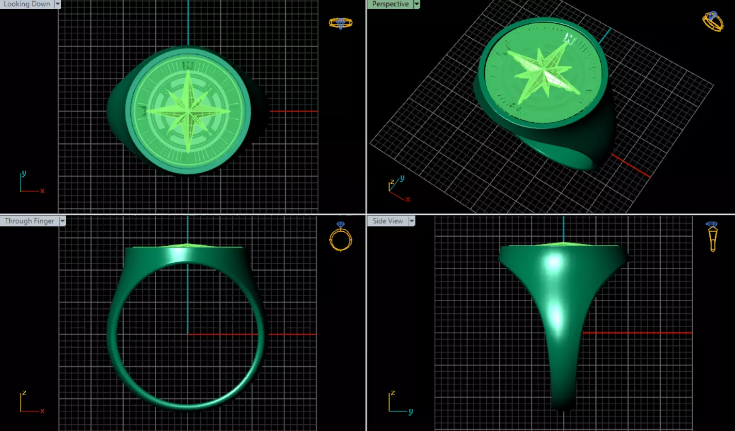 Rings compass 3D print model_7