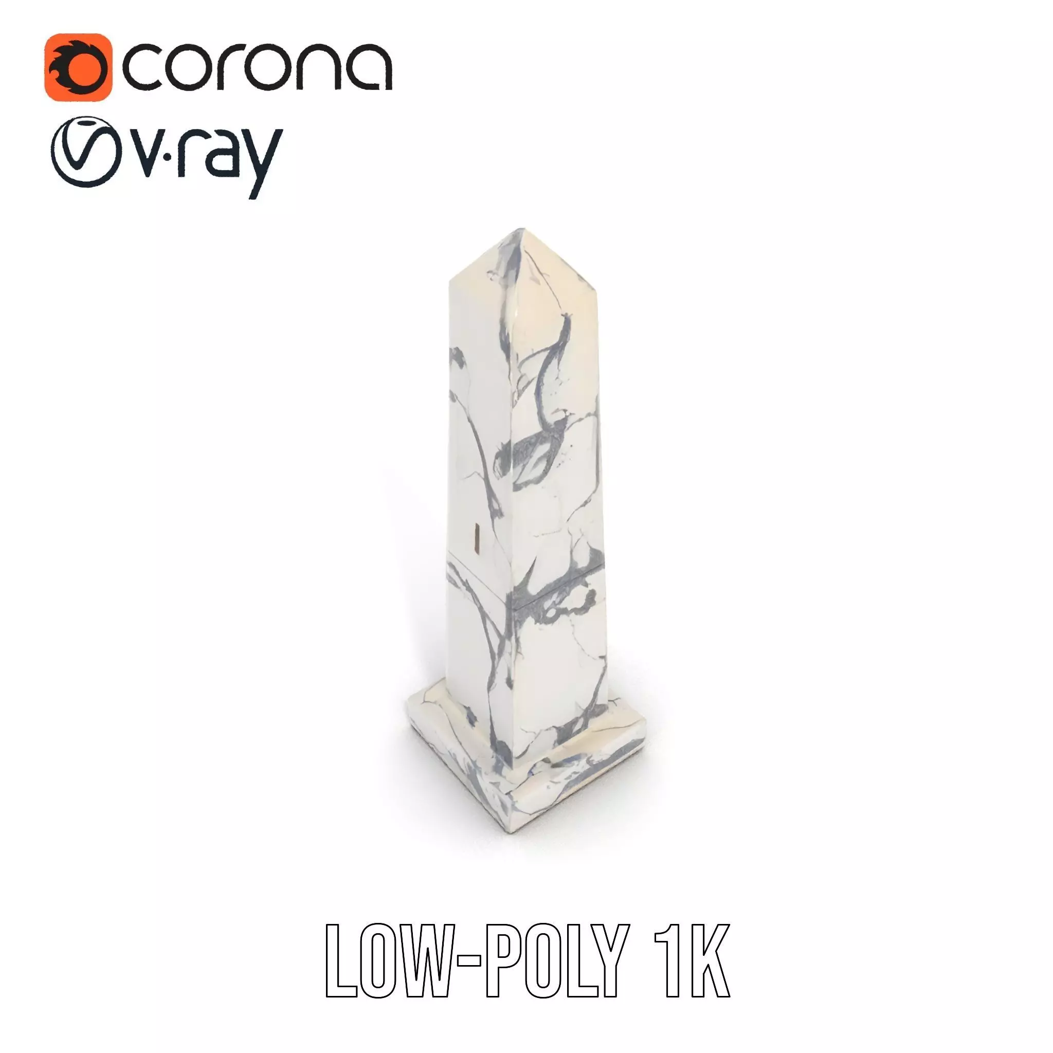 Marble Obelisk model pack Low-poly 3D model_12