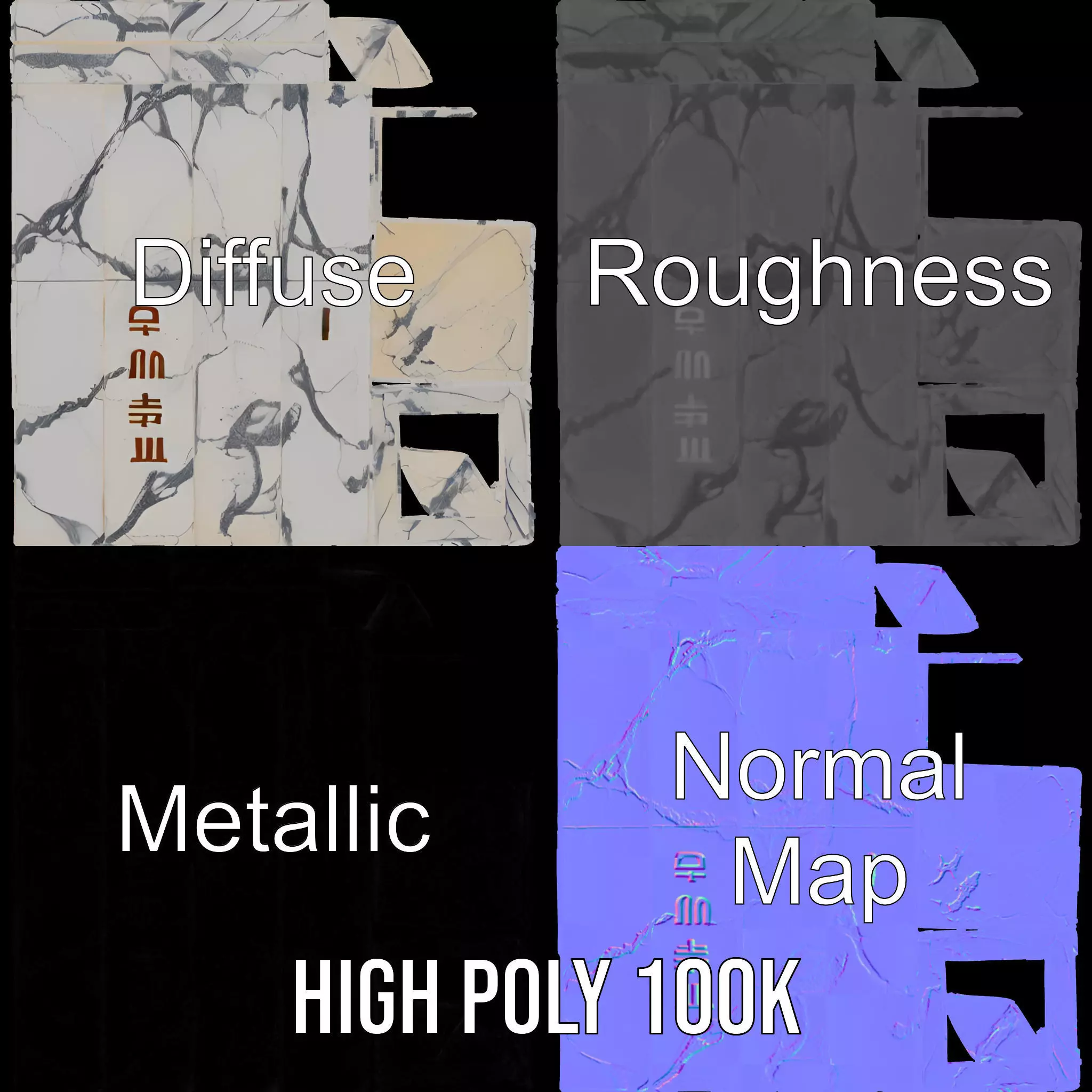 Marble Obelisk model pack Low-poly 3D model_3