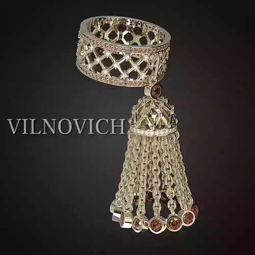 RING WITH STONES AND TASSEL 