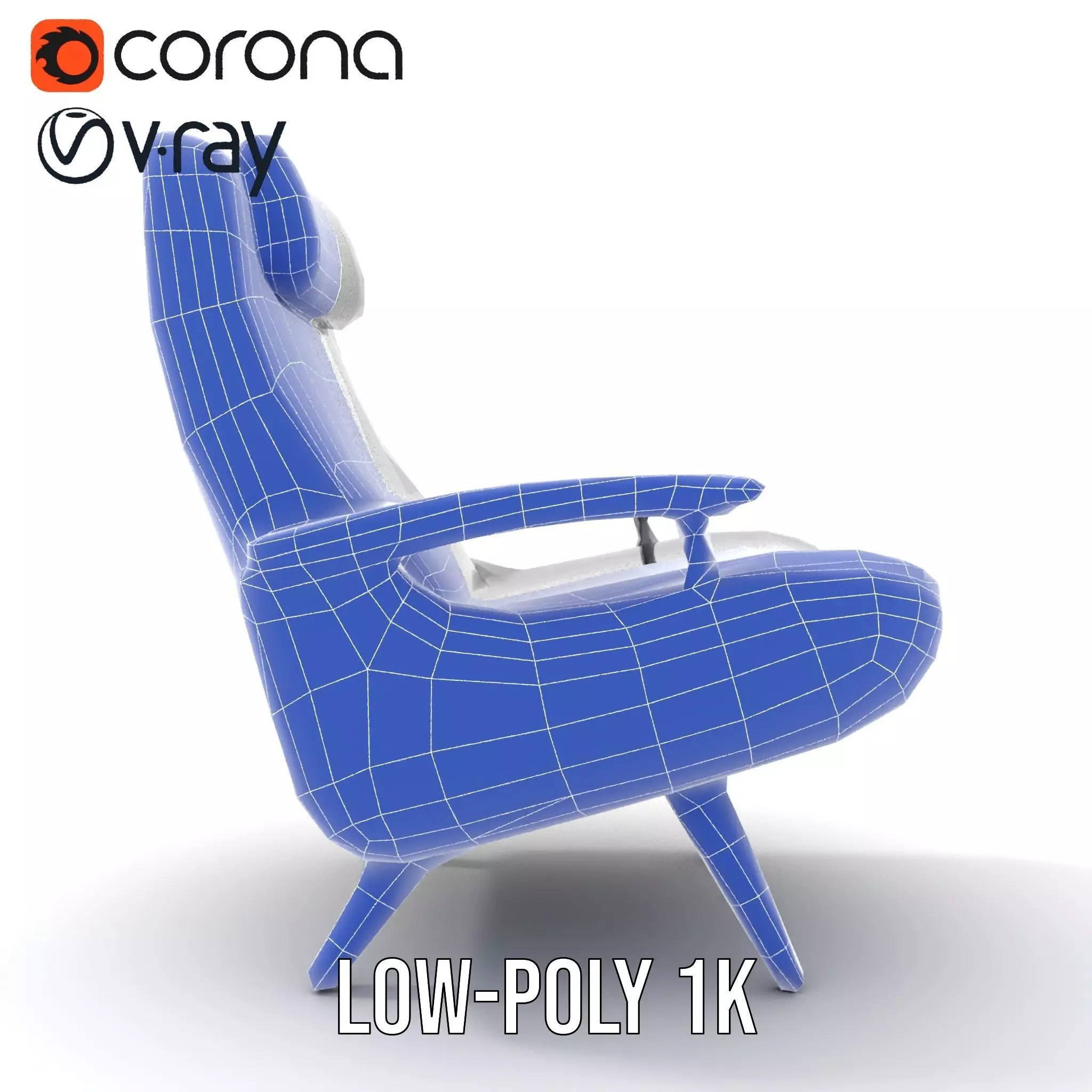 Modern Black Armchair model pack Low-poly 3D model_30