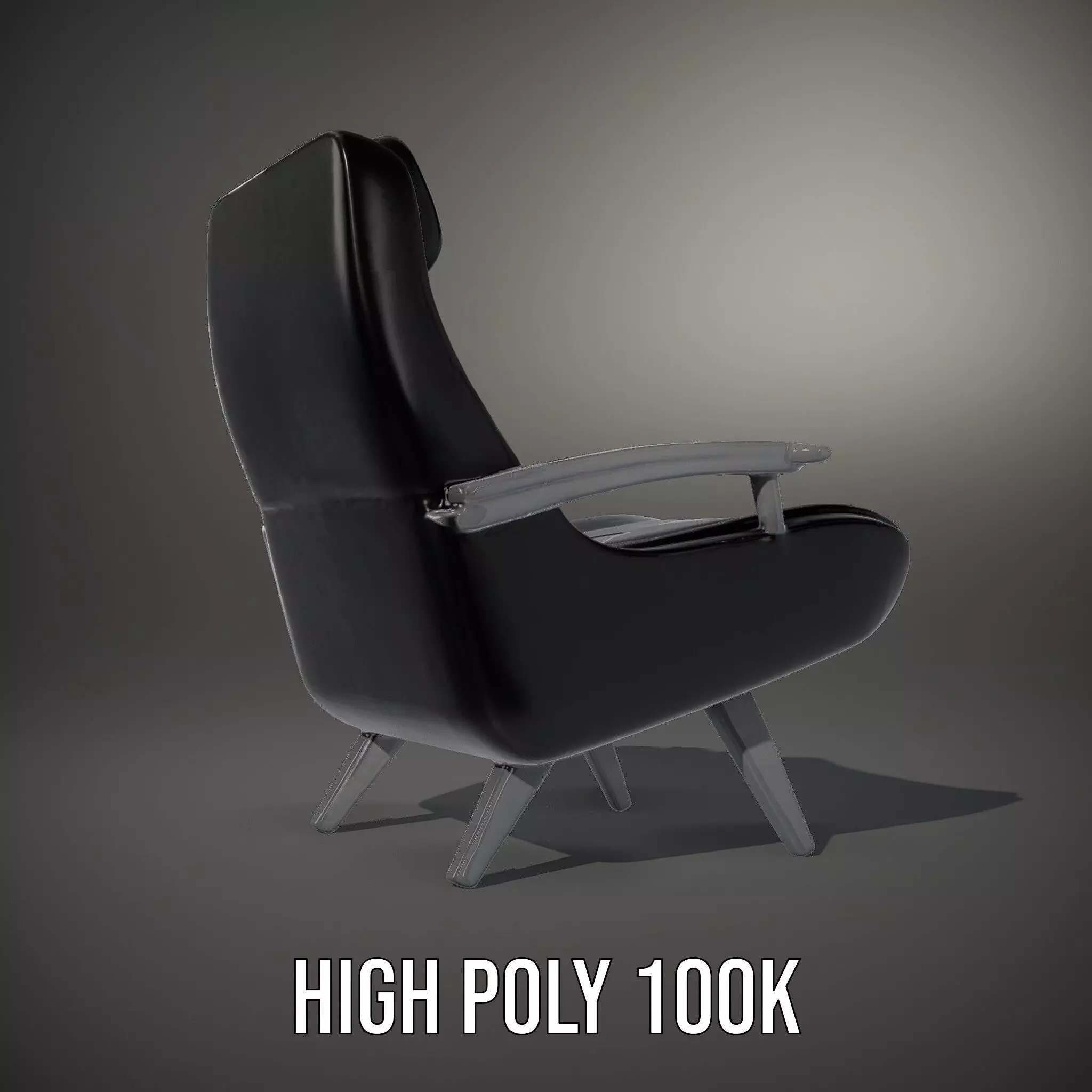 Modern Black Armchair model pack Low-poly 3D model_8
