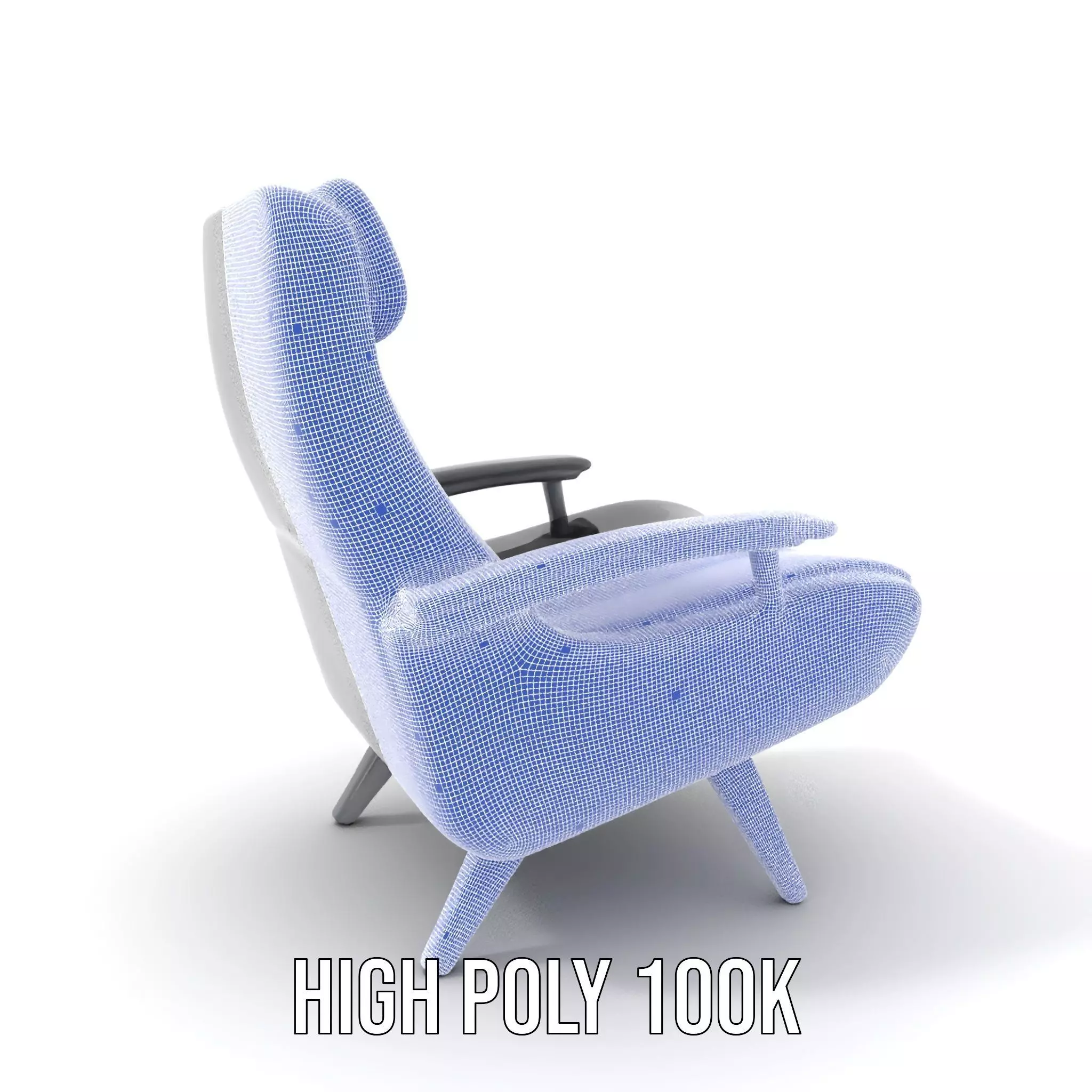 Modern Black Armchair model pack Low-poly 3D model_4