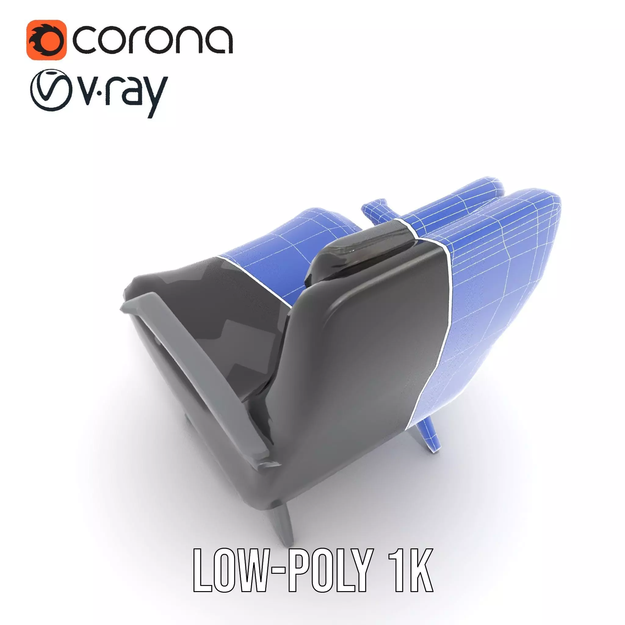 Modern Black Armchair model pack Low-poly 3D model_27