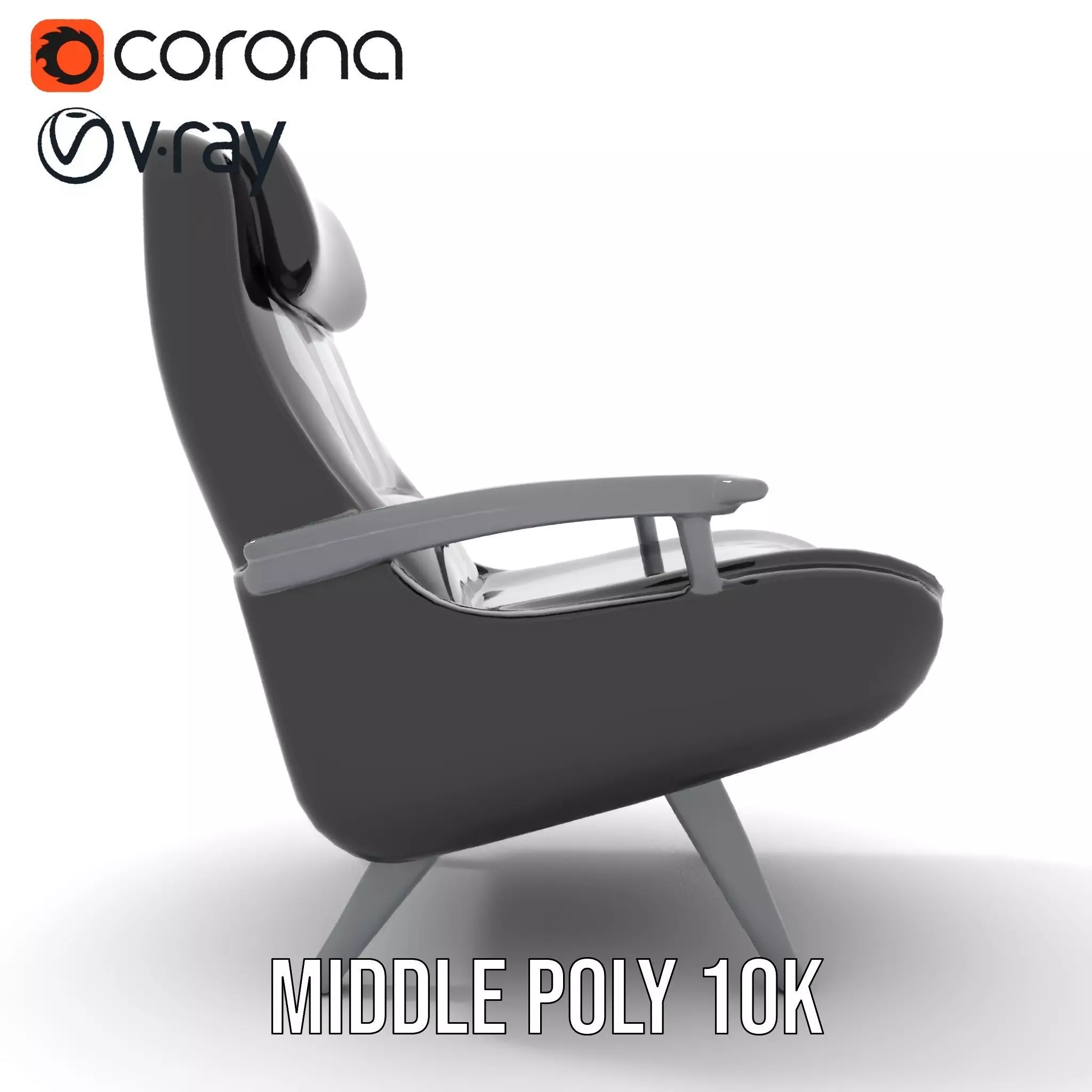 Modern Black Armchair model pack Low-poly 3D model_17