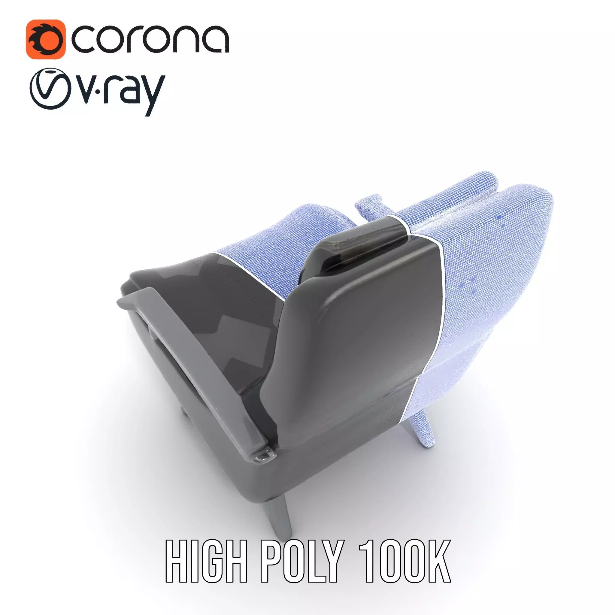 Modern Black Armchair model pack Low-poly 3D model_19